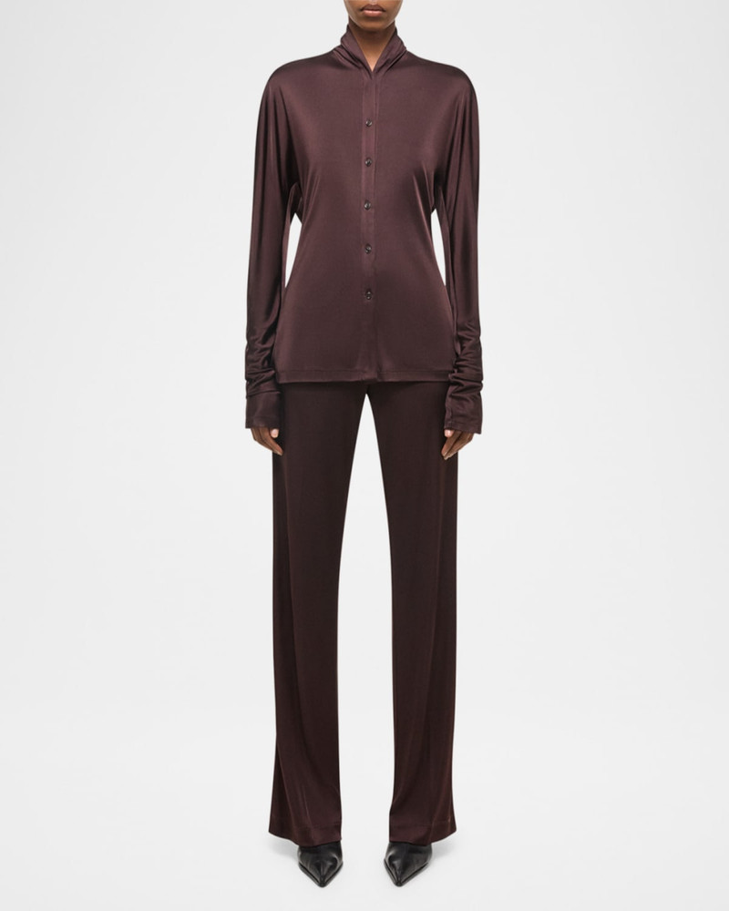 Helmut Lang Long-Sleeve Liquid Jersey Top outlook