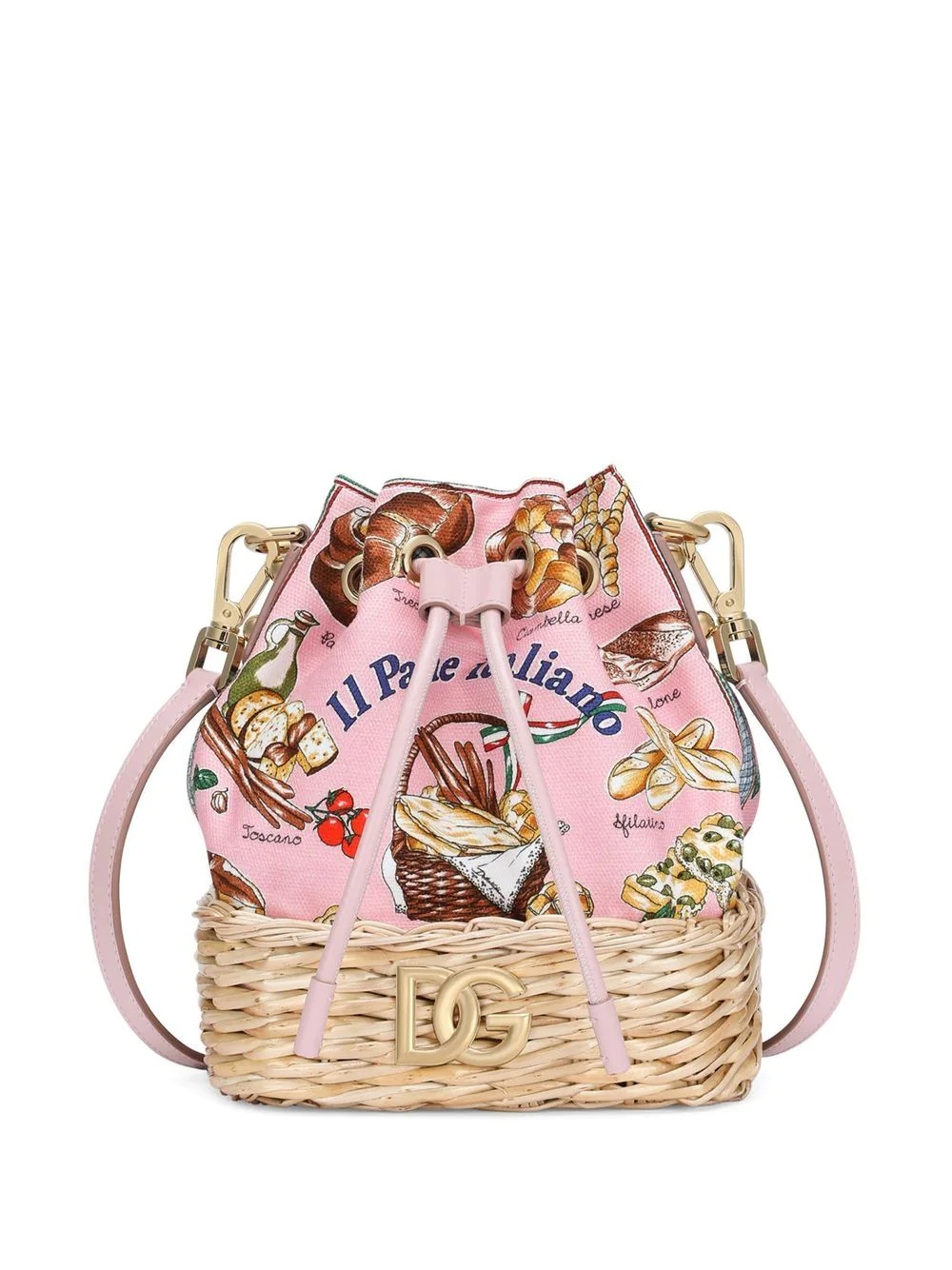 logo-plaque bucket bag - 1