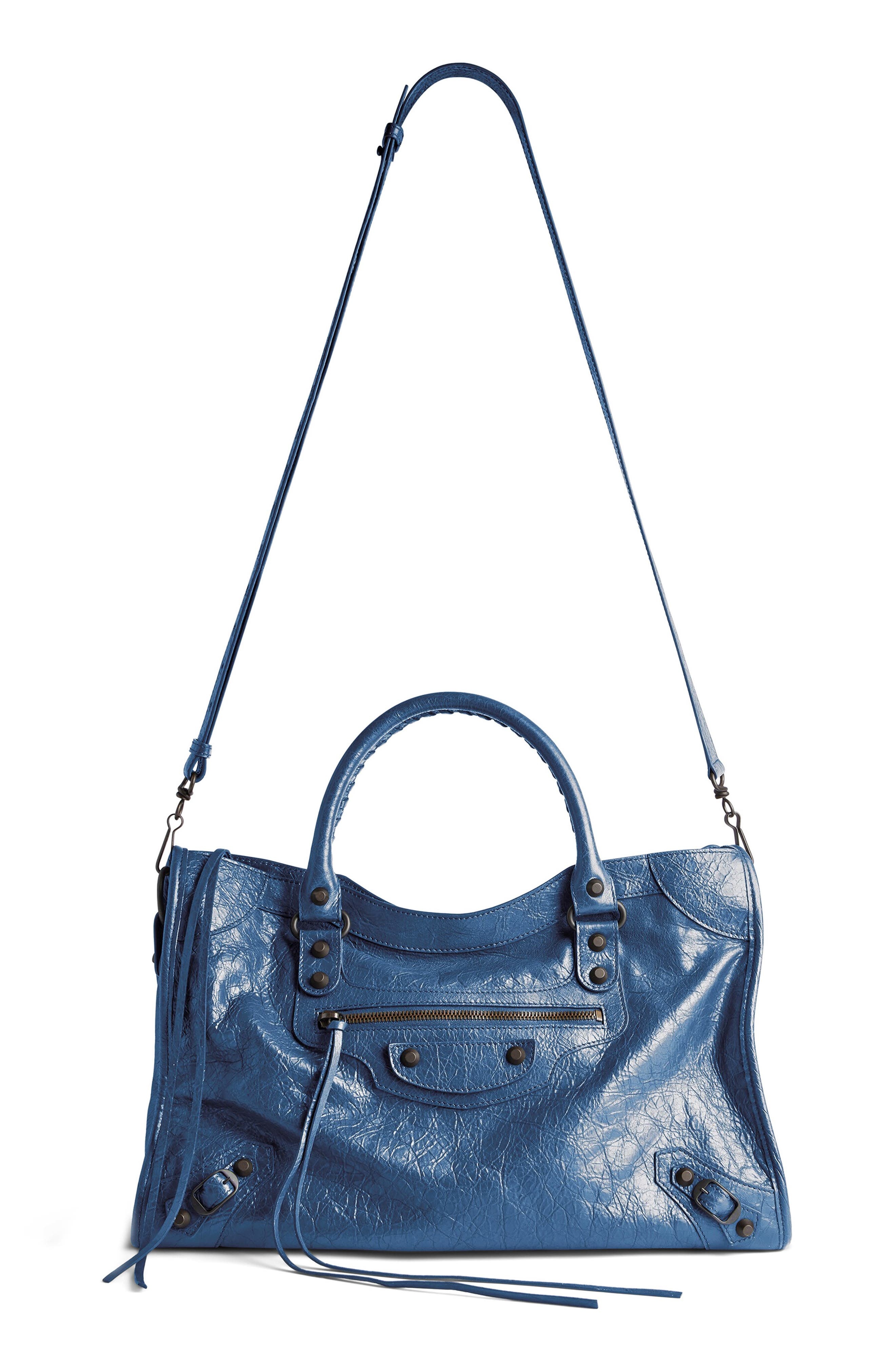 Balenciaga Medium Le City Leather Satchel in 4322 Mineral Blue at Nordstrom - 3