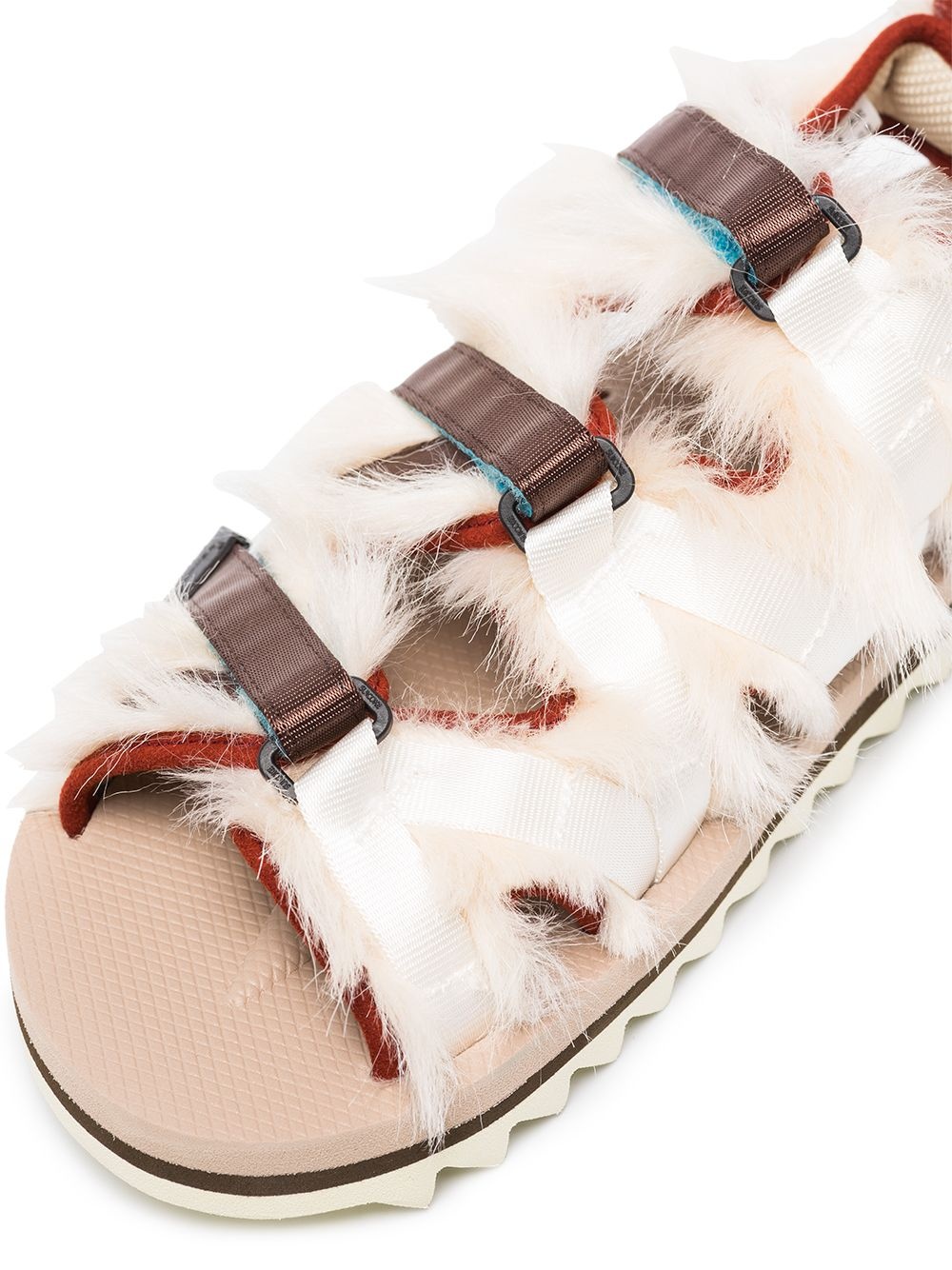 faux-fur strappy sandals - 2