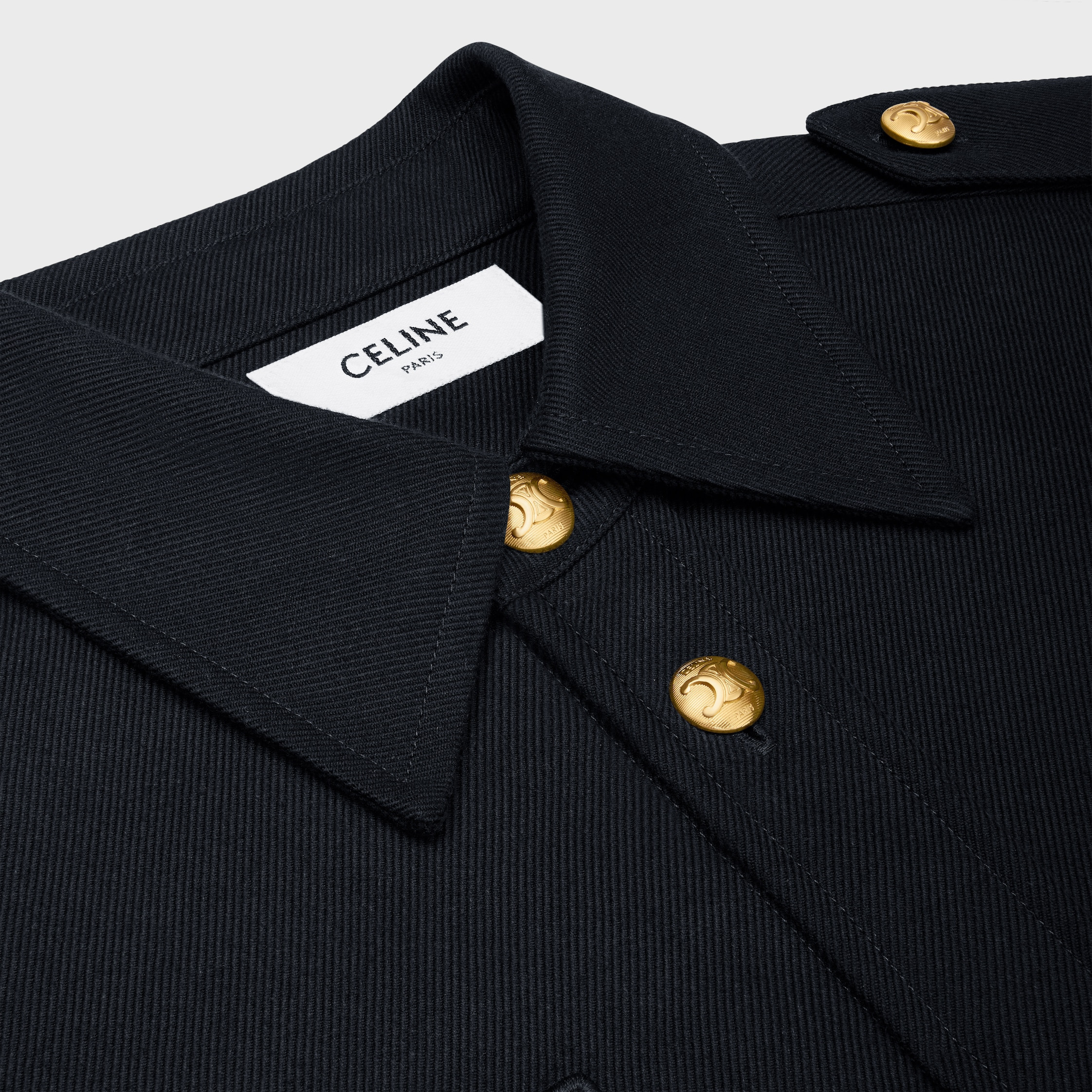 military shirt in cotton wool twill - 3