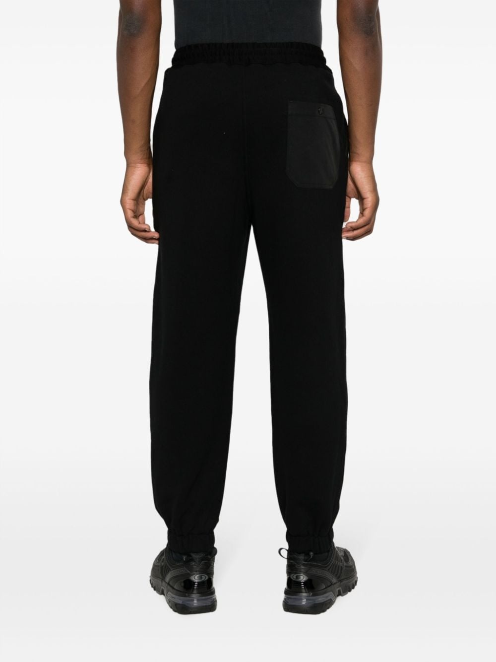 drawstring-waist cotton track pants - 4