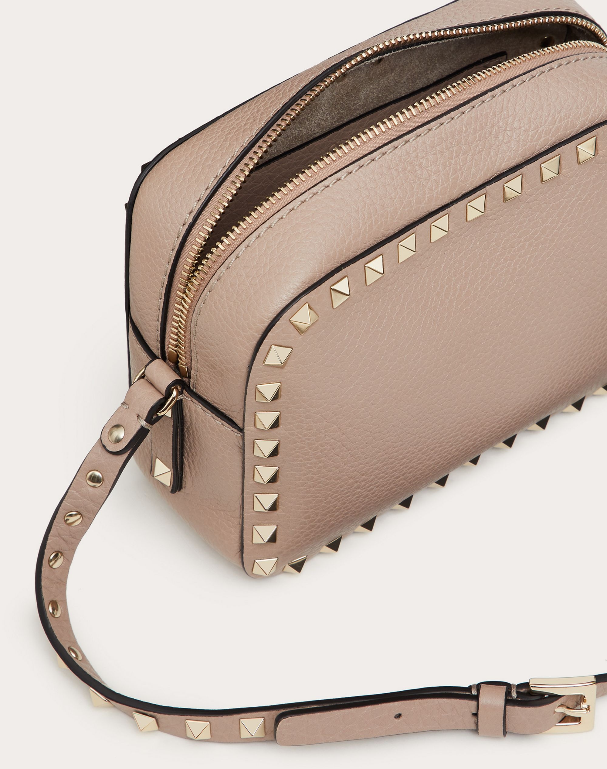 Small Rockstud Grainy Leather Crossbody Bag - 4