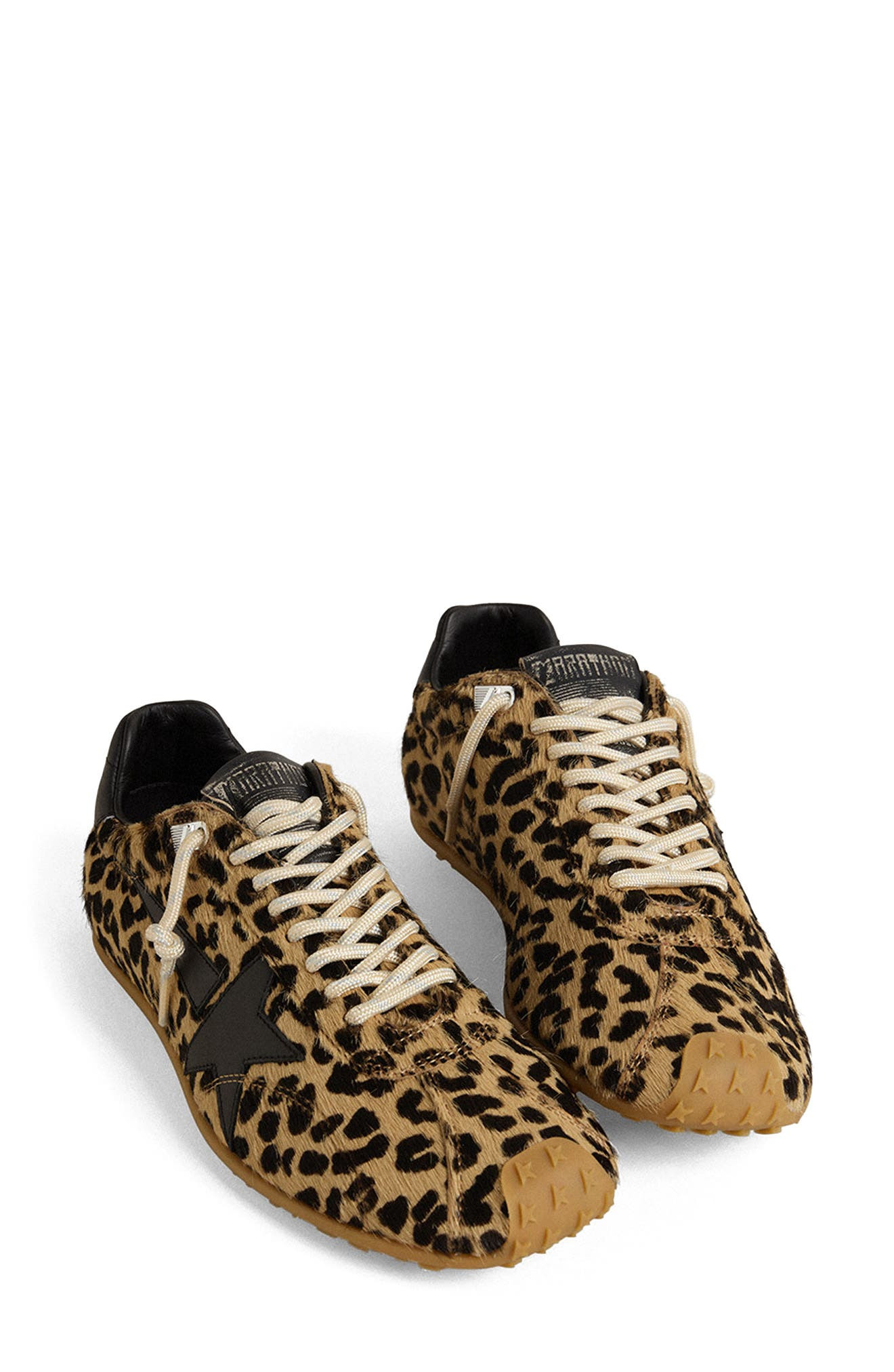 Golden Goose Marathon Speed Genuine Calf Hair Sneaker in Brown/Black Leo at Nordstrom - 3