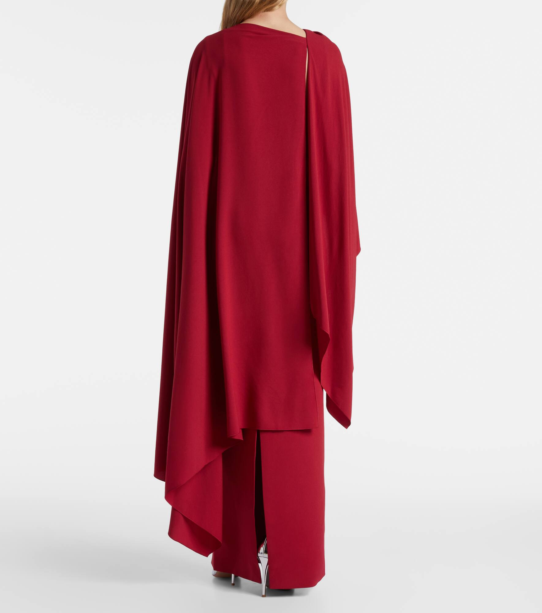 Demetria caped crêpe gown - 3