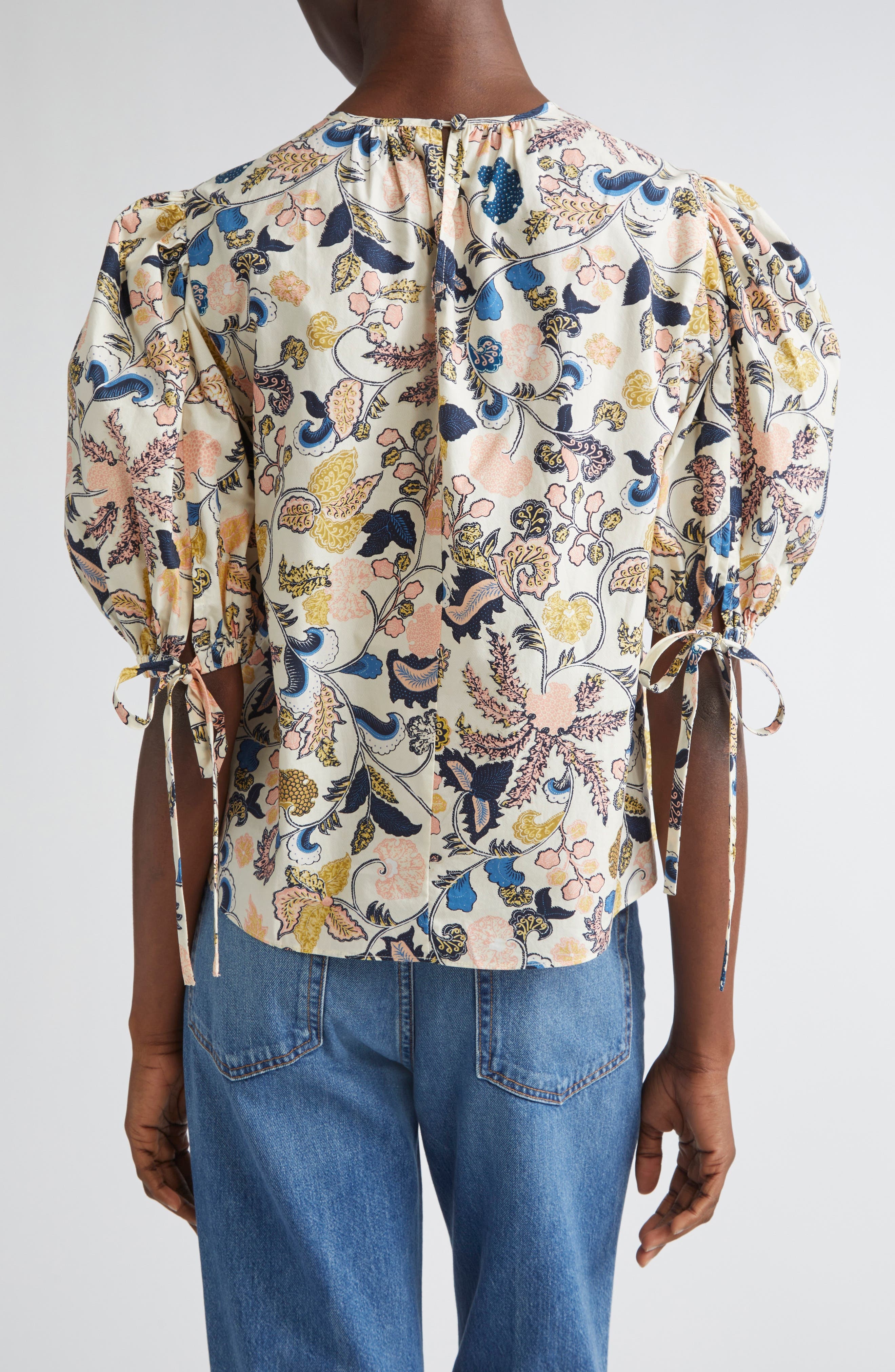 Ulla Johnson Coralie Embroidered Puff Sleeve Top in Magnolia at Nordstrom - 2