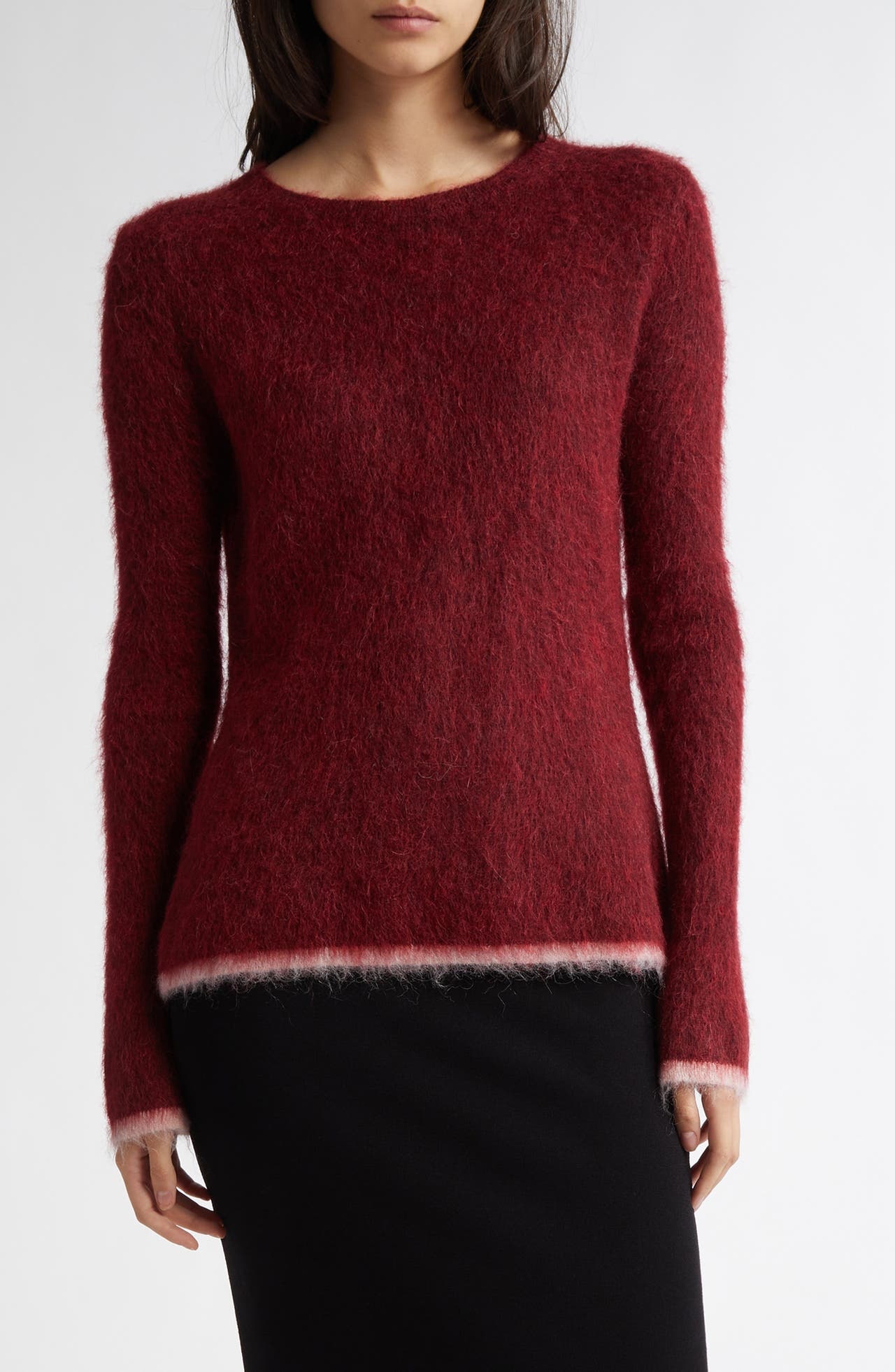 ZANKOV Taisa Split Back Sweater in Dahlia at Nordstrom - 1