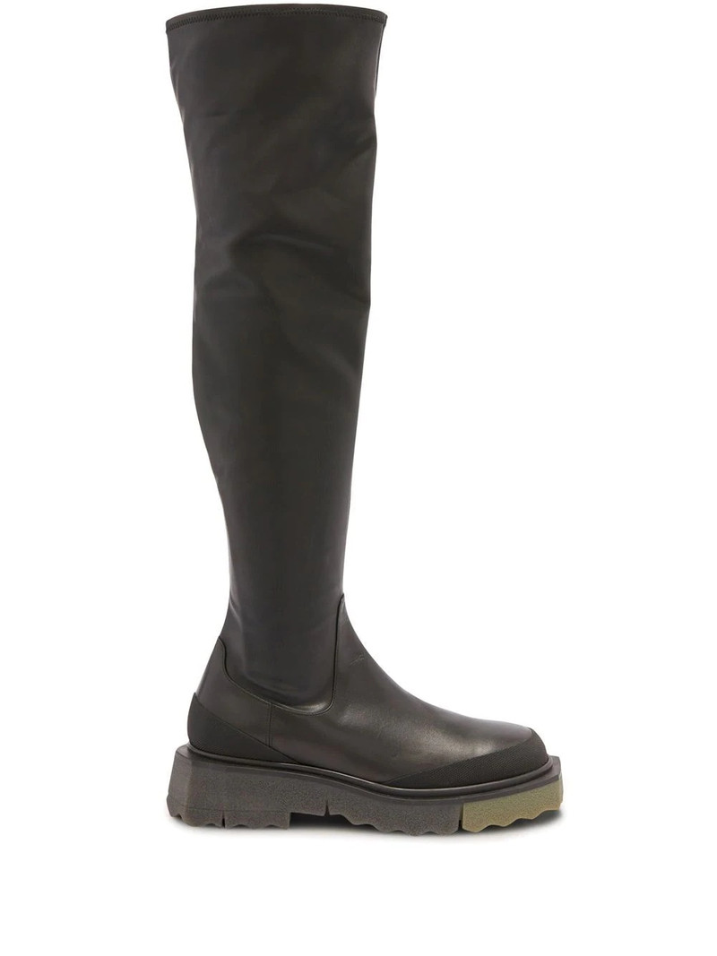 knee-length leather boots 1