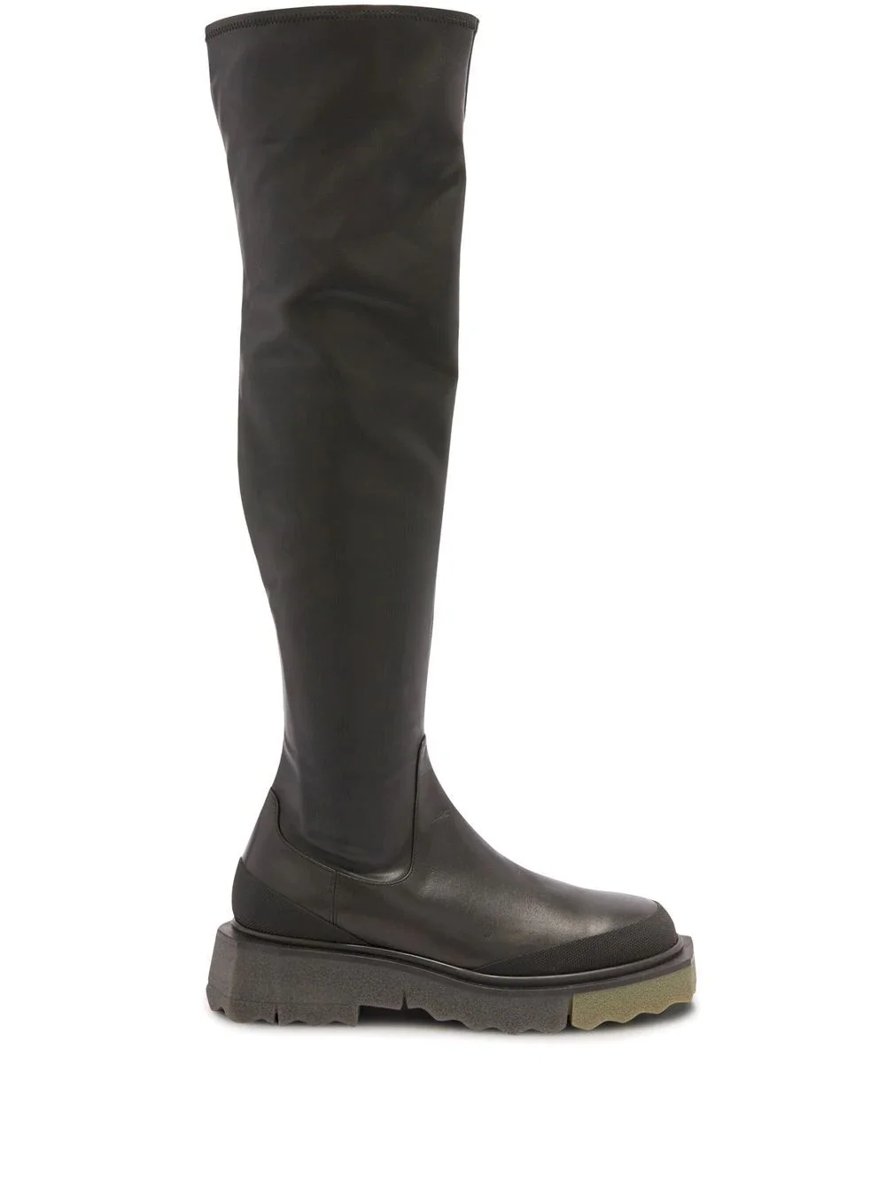 knee-length leather boots - 1