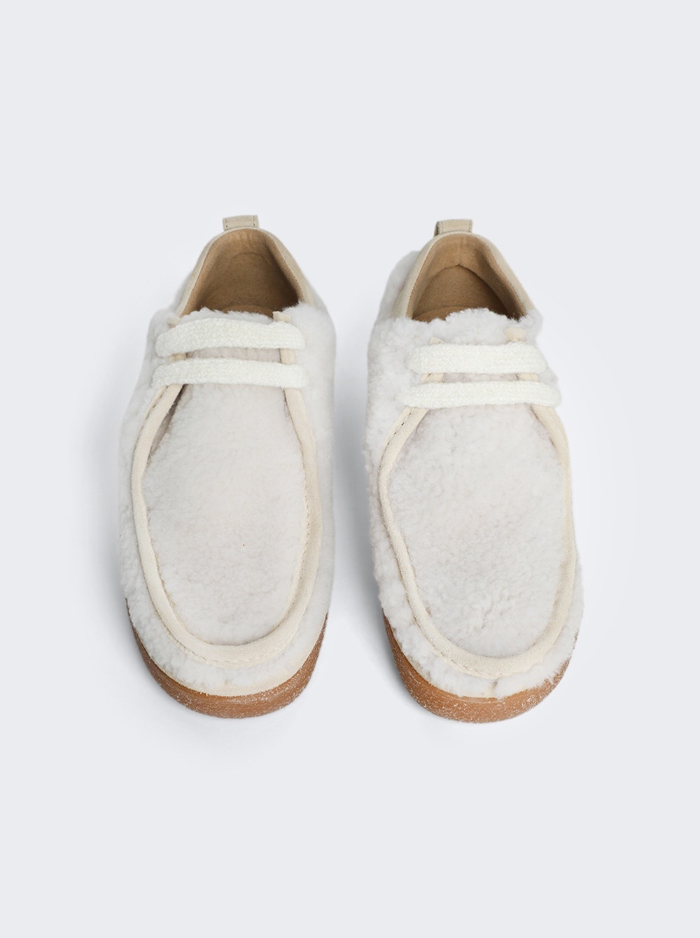 Crepe Lace-up Shoes Off-white - 3