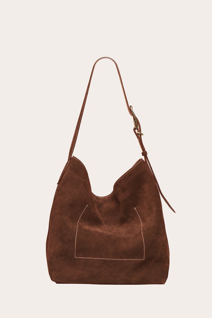 SLOUCH BUCKET DARK BROWN SUEDE - 5
