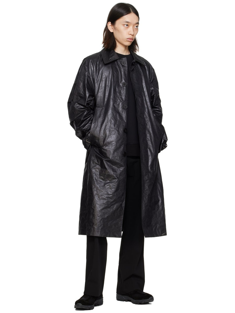 Wooyoungmi Black Crinkled Coat outlook