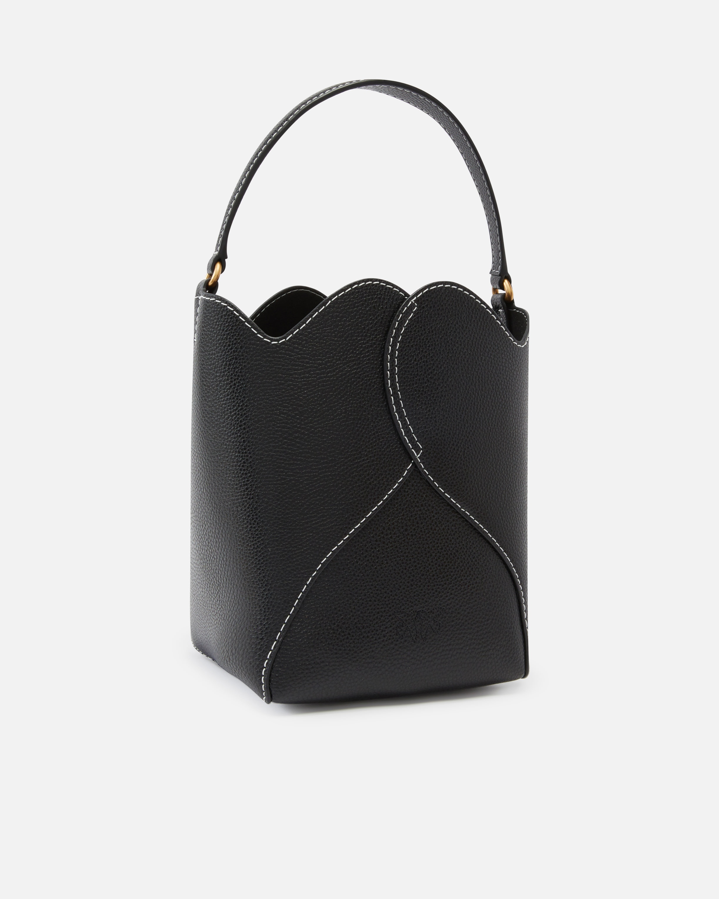 HEART MINI LEATHER BUCKET BAG WITH SHOULDER STRAP - 2