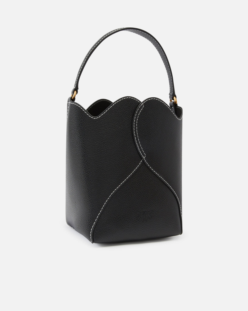 PINKO HEART MINI LEATHER BUCKET BAG WITH SHOULDER STRAP outlook