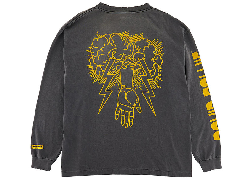 SAINT M×××××× Saint Mxxxxxx x David Bowie Hunky L/S T-Shirt Faded Black outlook