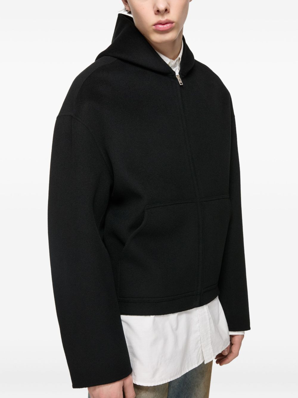hooded zip-up sweater - 4