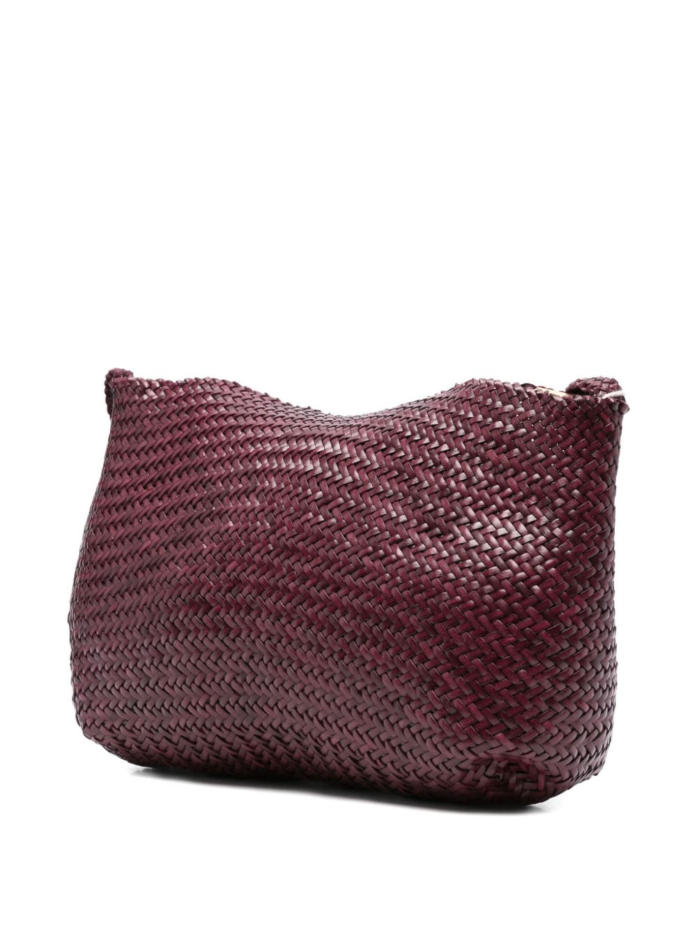 woven leather shoulder bag - 3