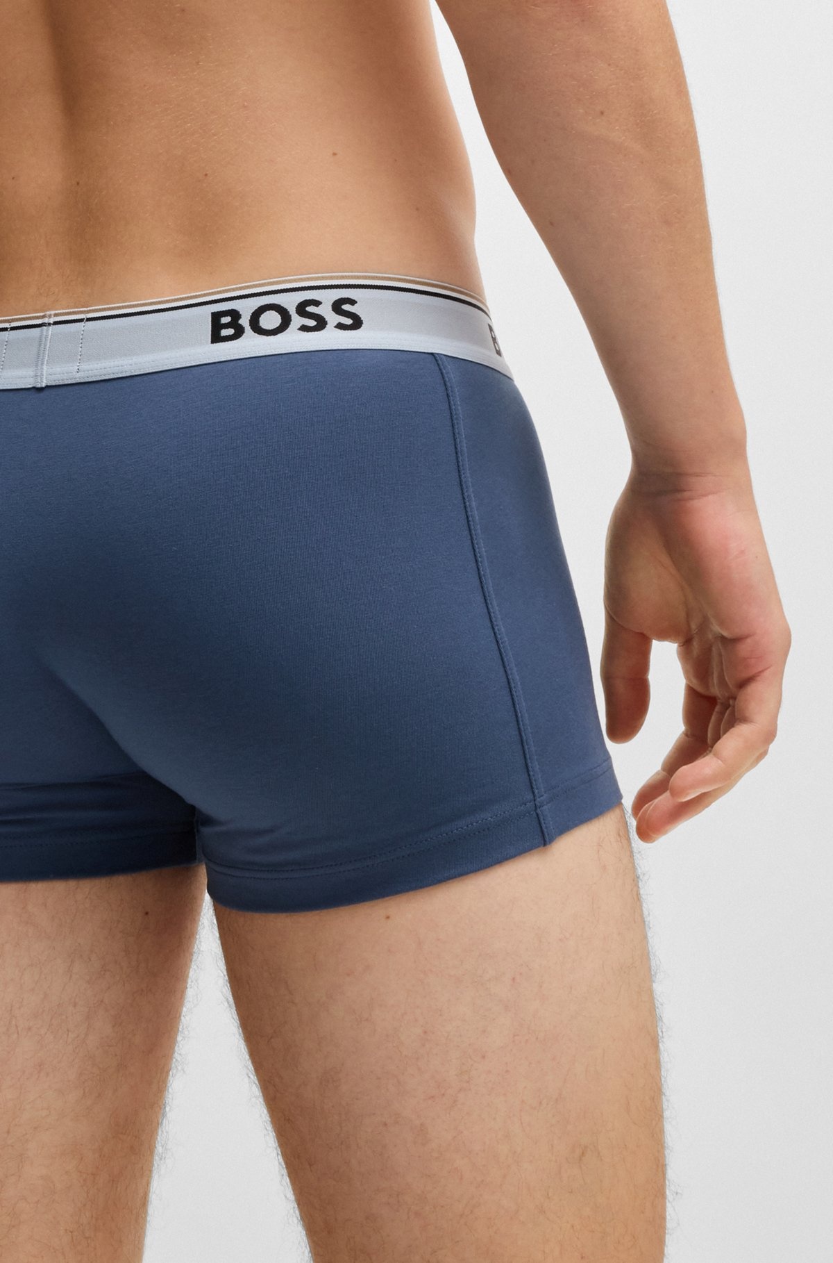 THREE-PACK OF STRETCH-COTTON TRUNKS WITH LOGO WAISTBANDS - 4