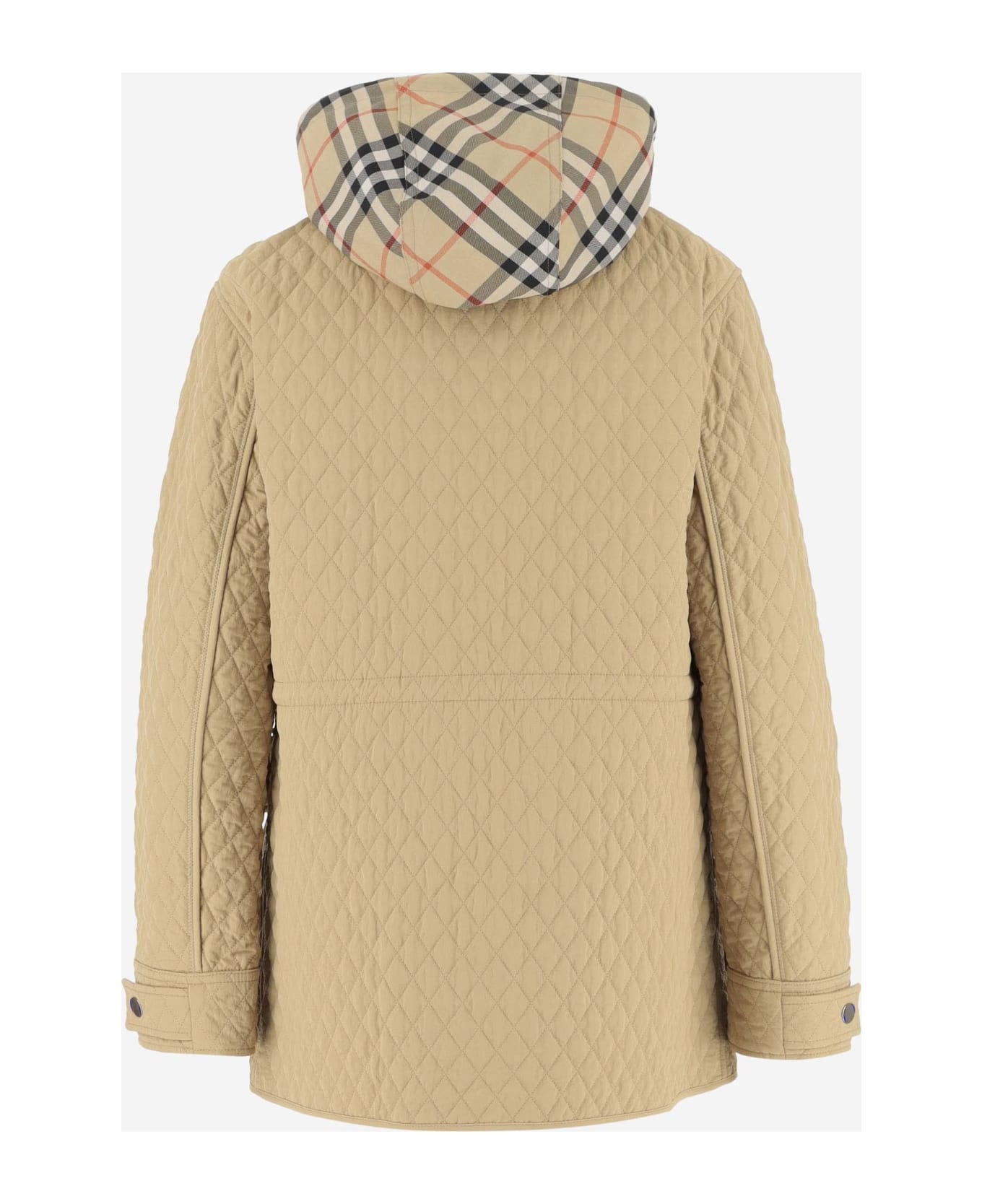 Beige Nylon Padded Jacket - 2