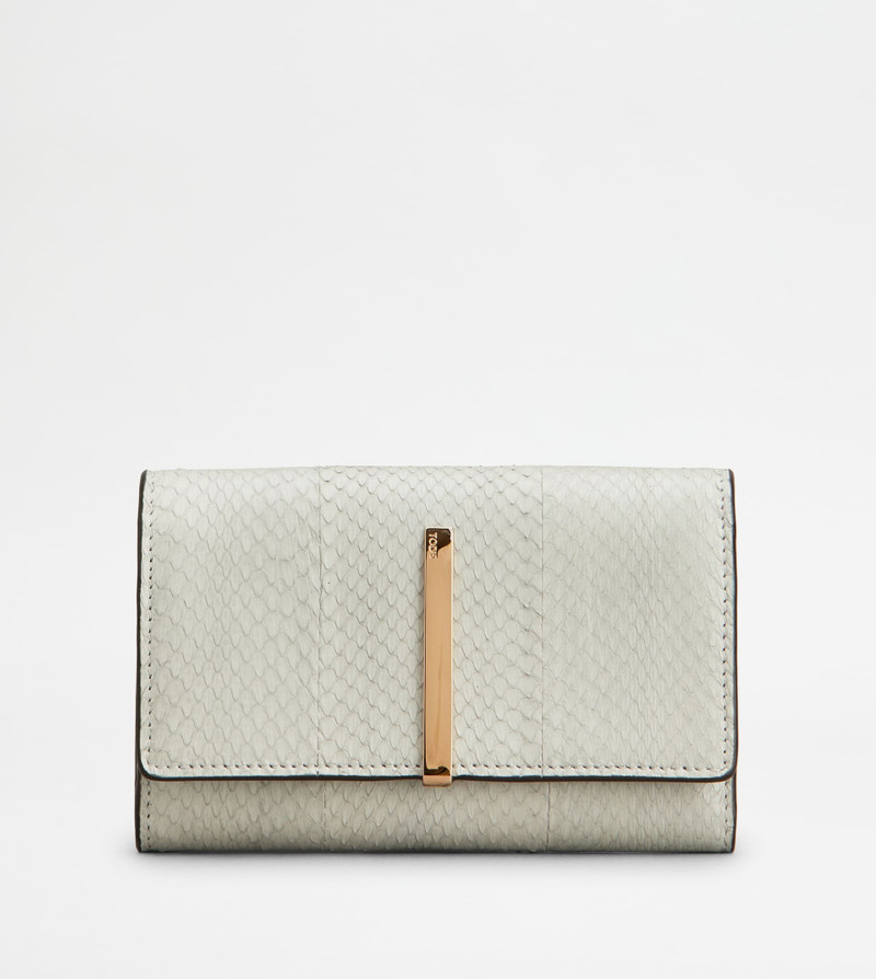 WALLET IN REPTILE - GREY 1