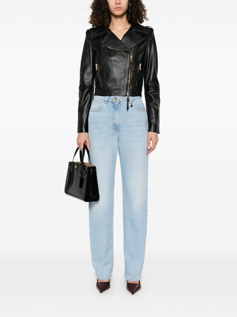 ELISABETTA FRANCHI contrasting-stitching biker jacket outlook