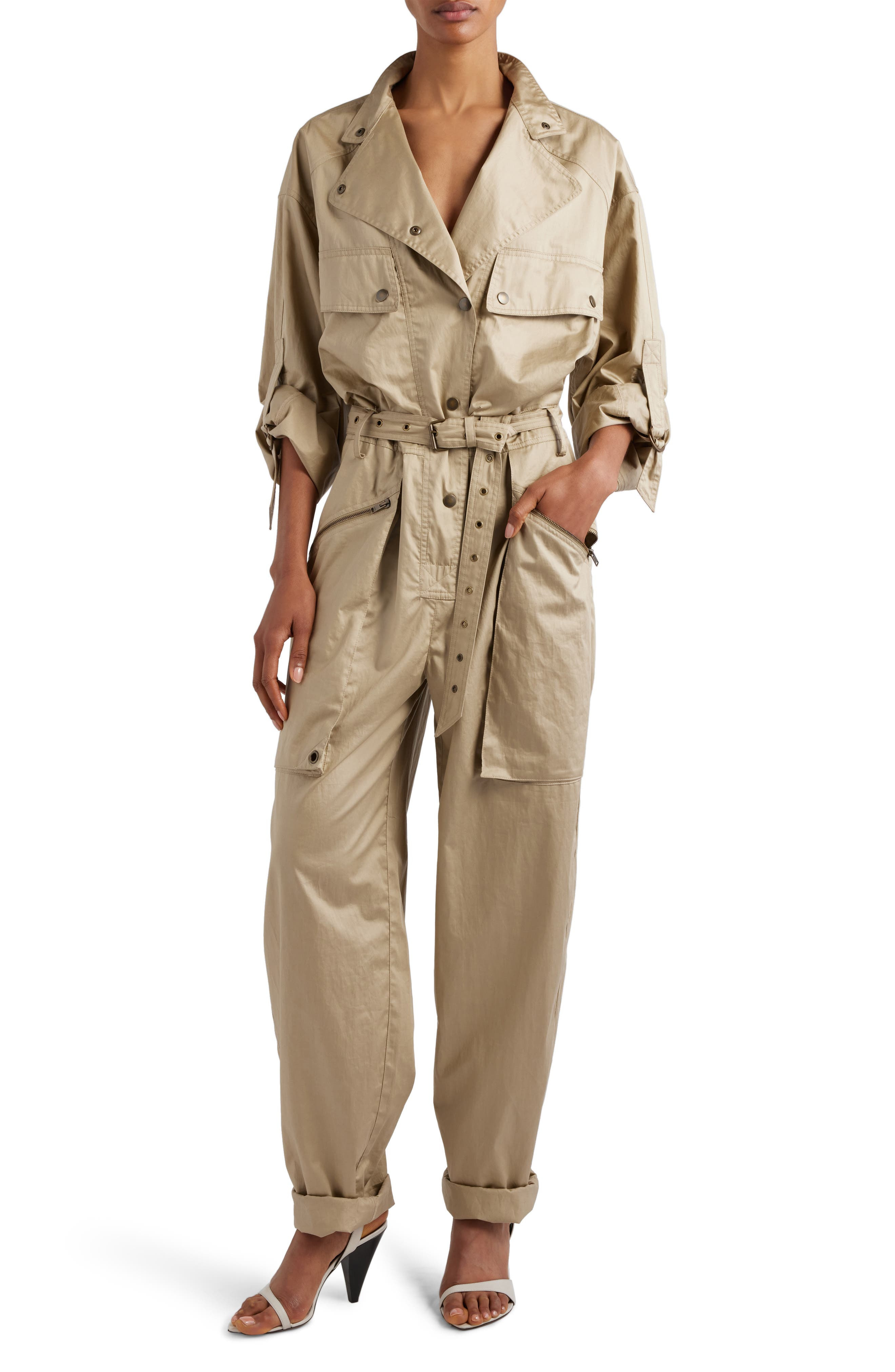 Jocelyne Cotton Twill Utility Jumpsuit - 1