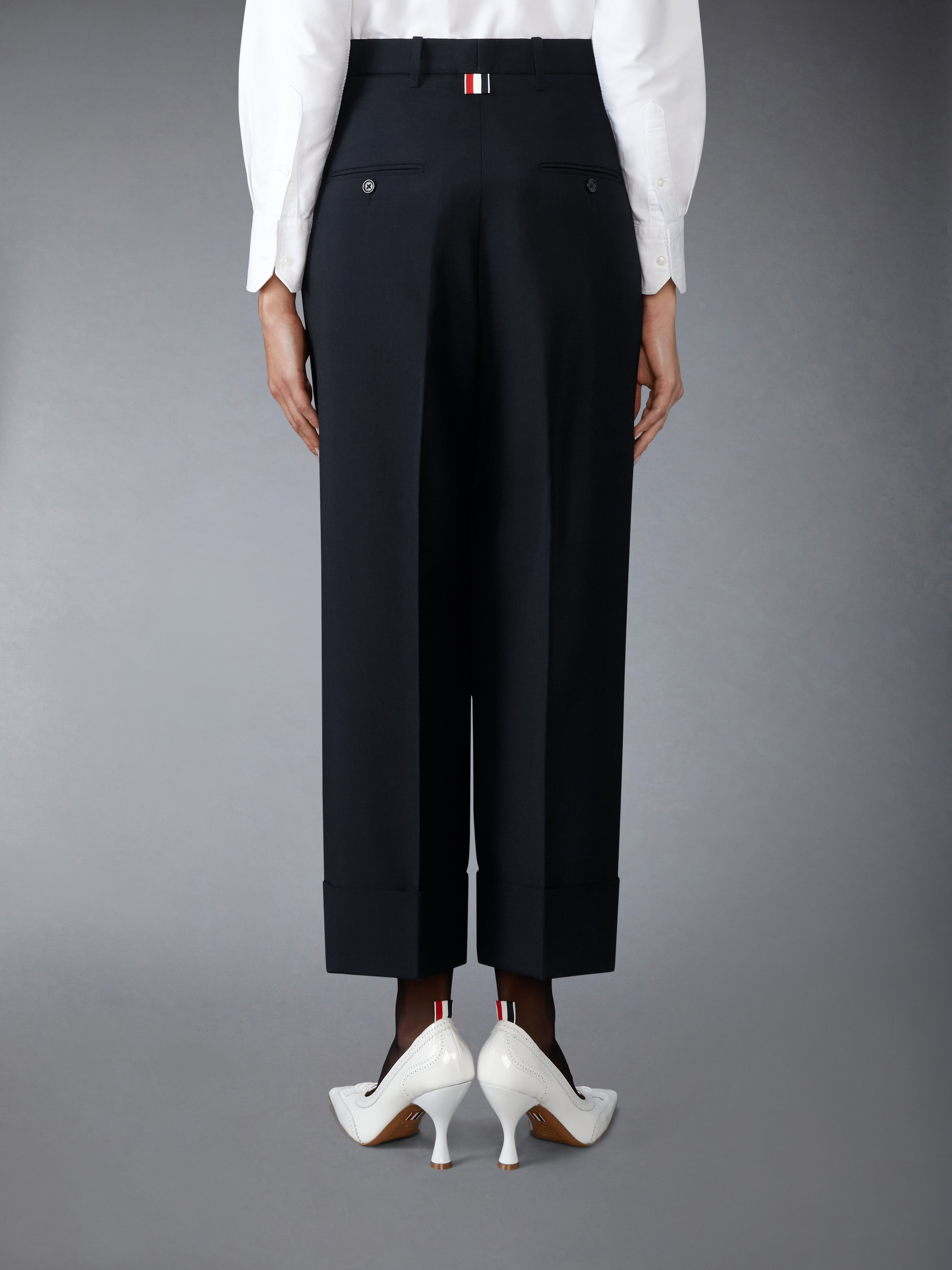 SCHOOL UNIFORM PLAIN WEAVE DOUBLE PLEAT TROUSER - 3