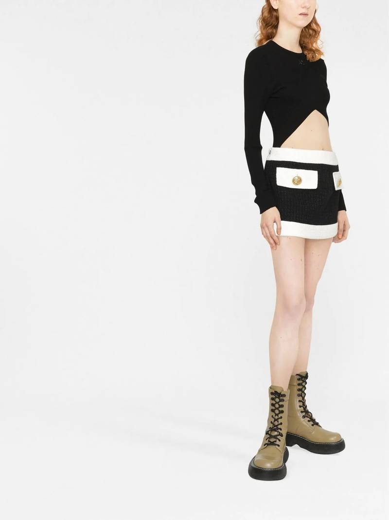 DSQUARED2 two-tone tweed miniskirt outlook