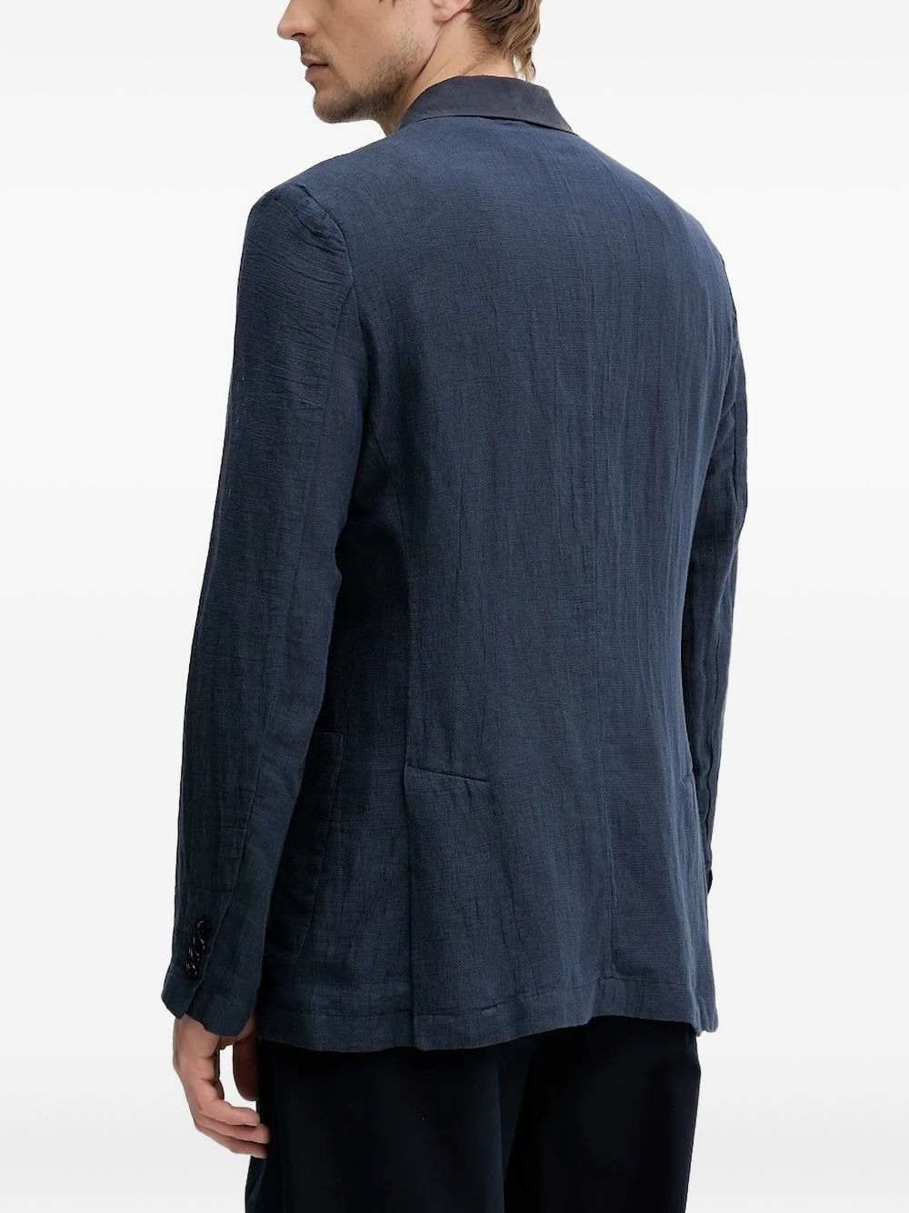 double-breasted linen blazer - 2