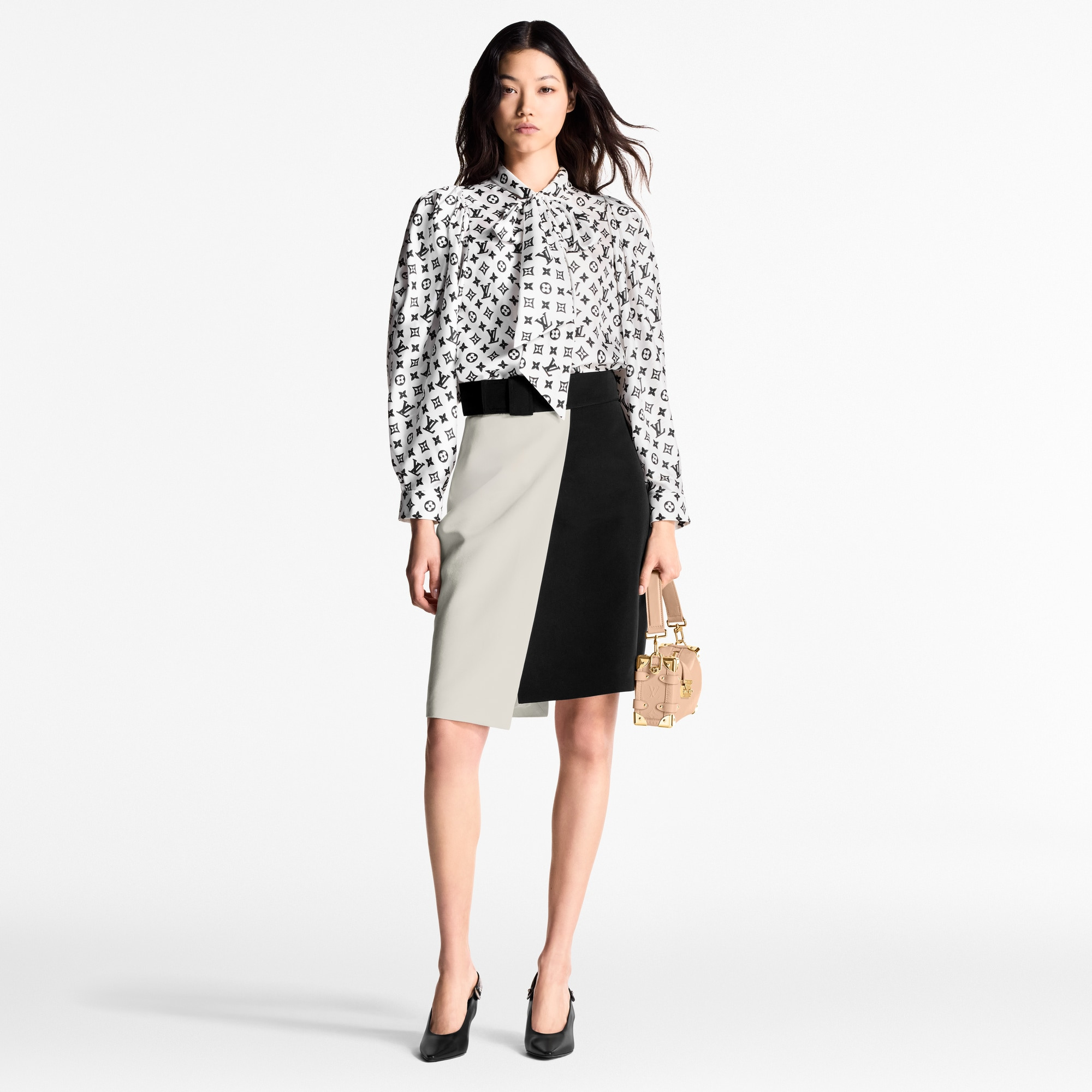3D Monogram Puff-Sleeve Blouse - 4