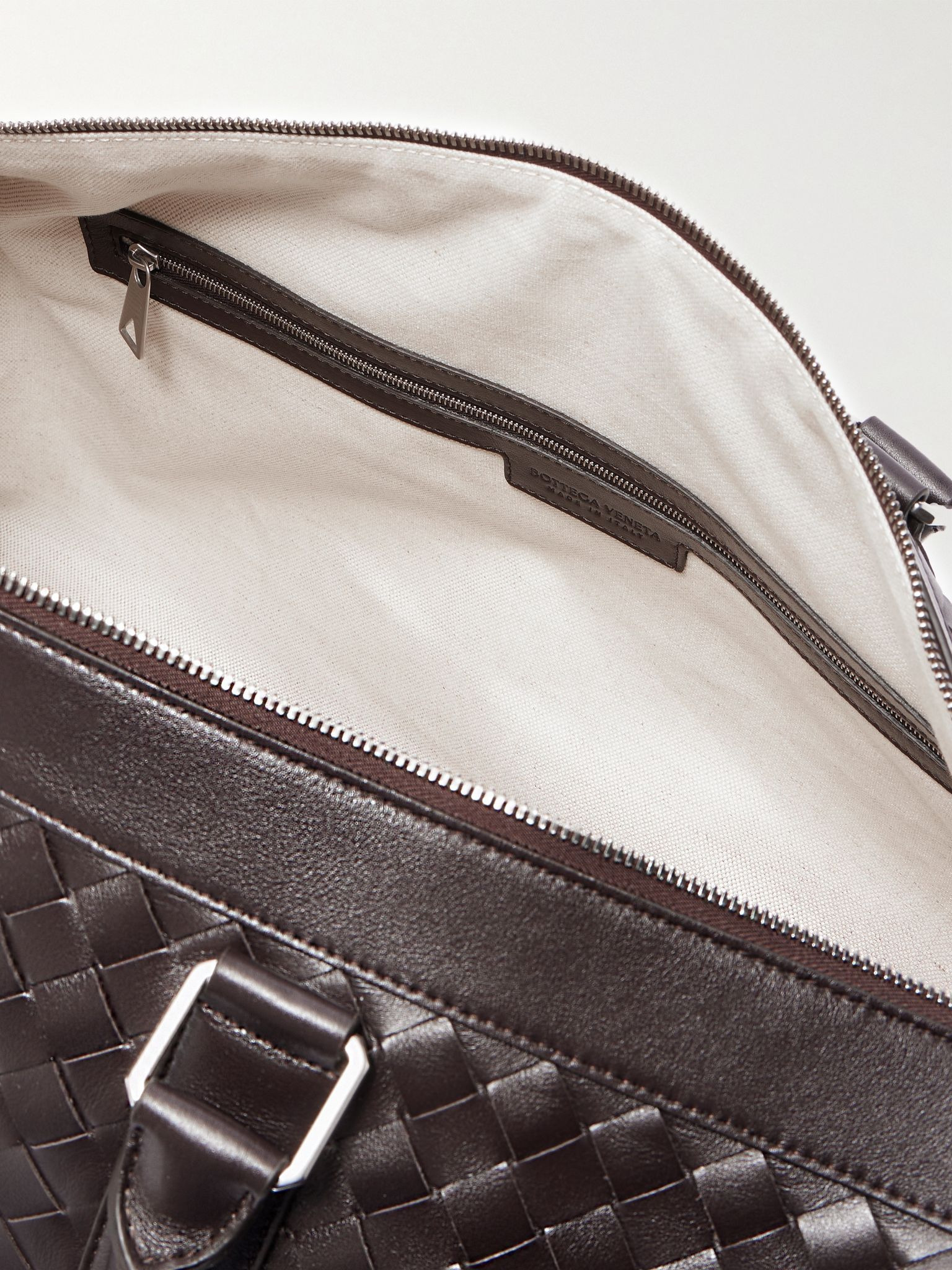 Intrecciato Leather Weekend Bag Brown - 5