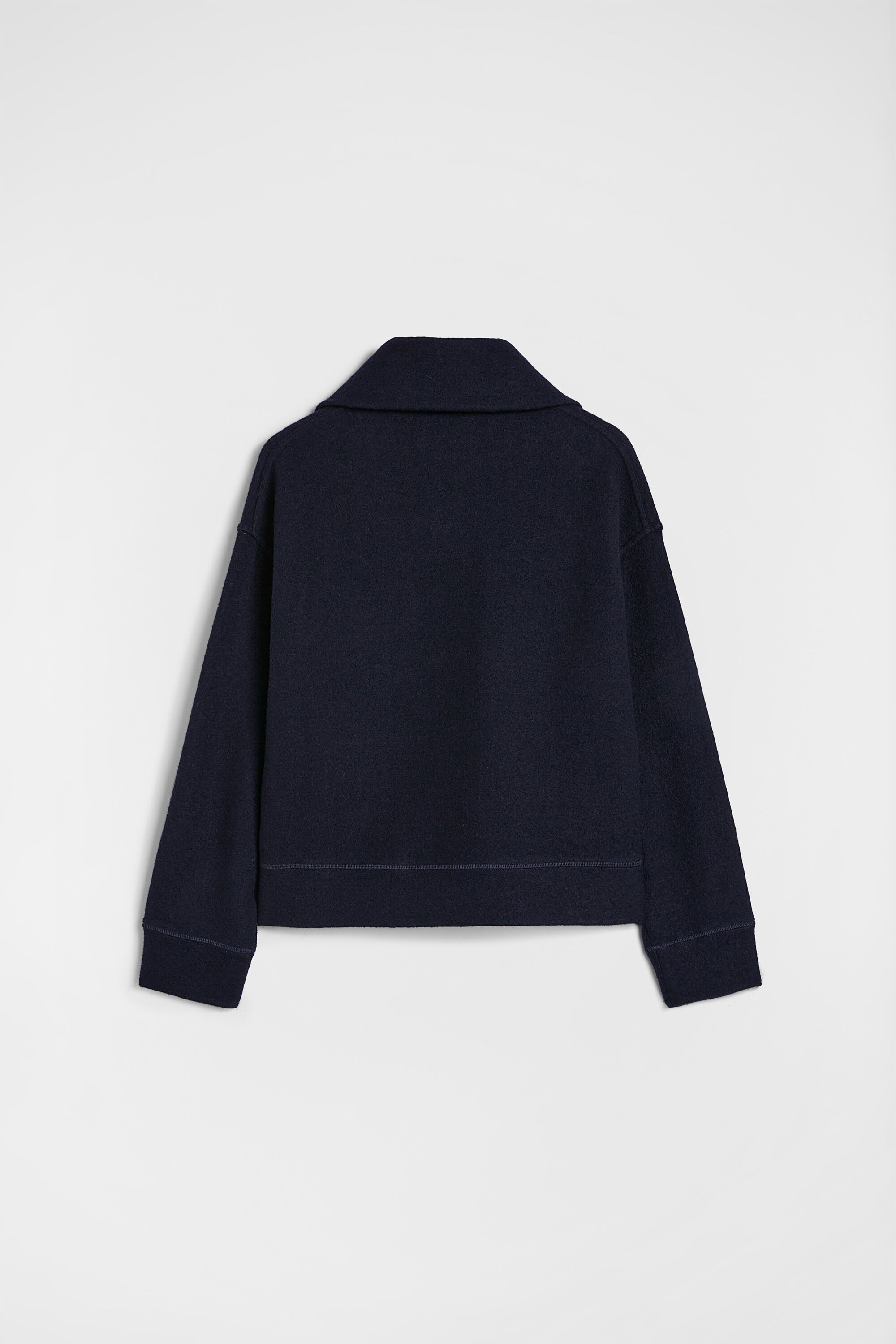 Felt Wool Zip-Up Sweater - 4