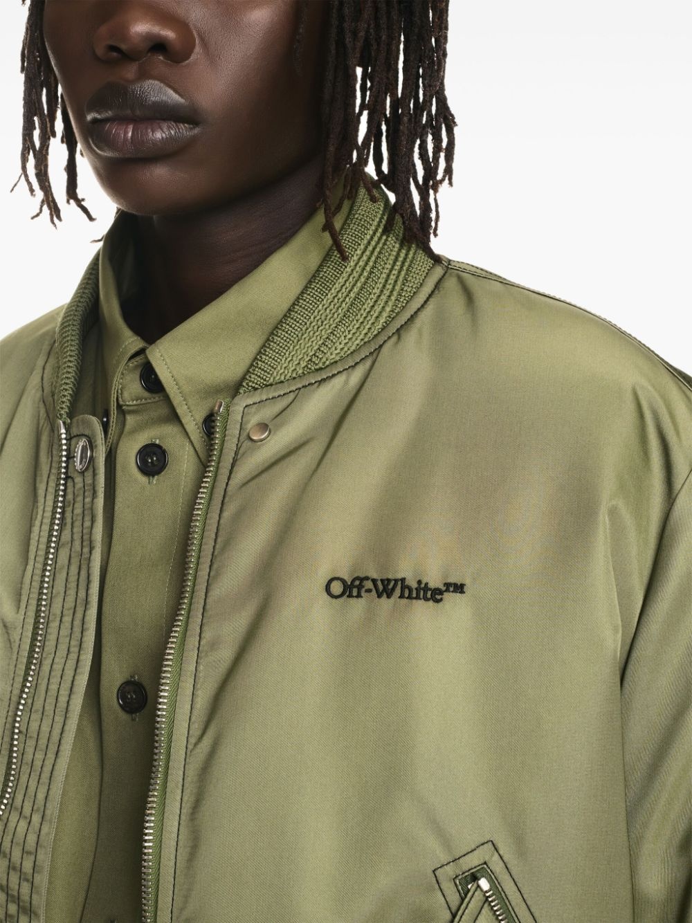 logo-embroidered bomber jacket - 5