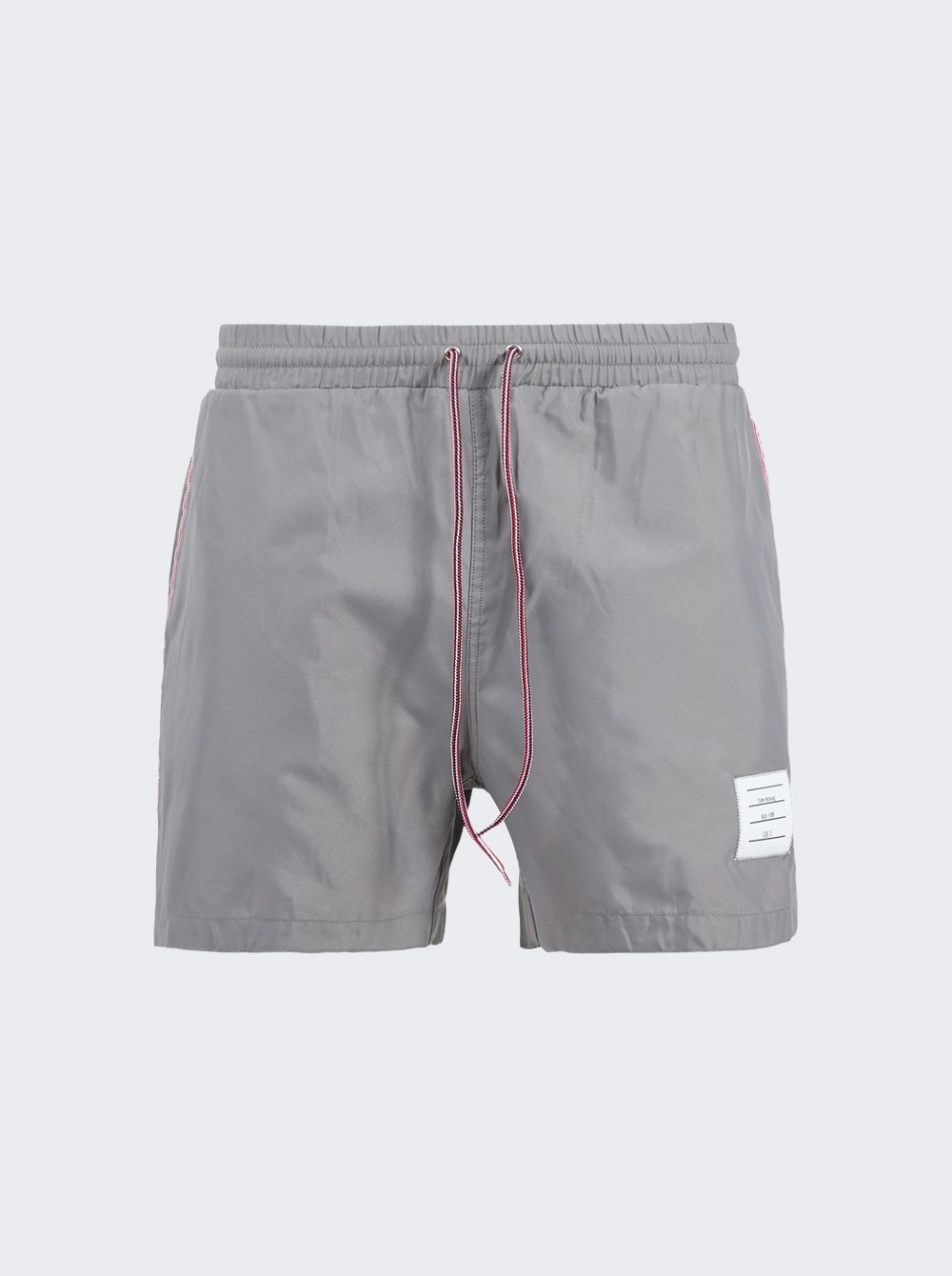 Drawcord Waist Solid Swim Trunks Medium Grey - 1