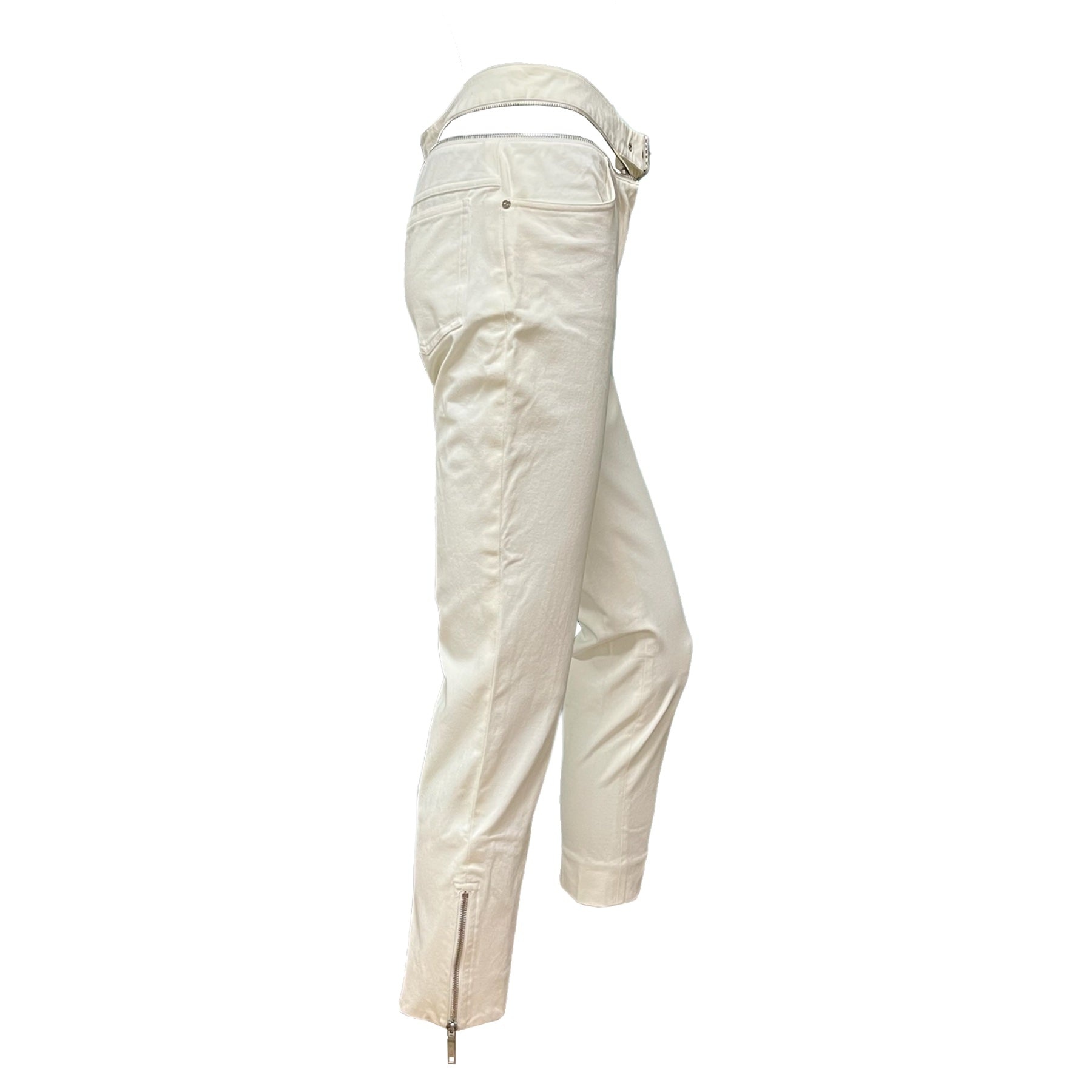 CELINE Zip Detail Cropped Straight Leg Pants - 3