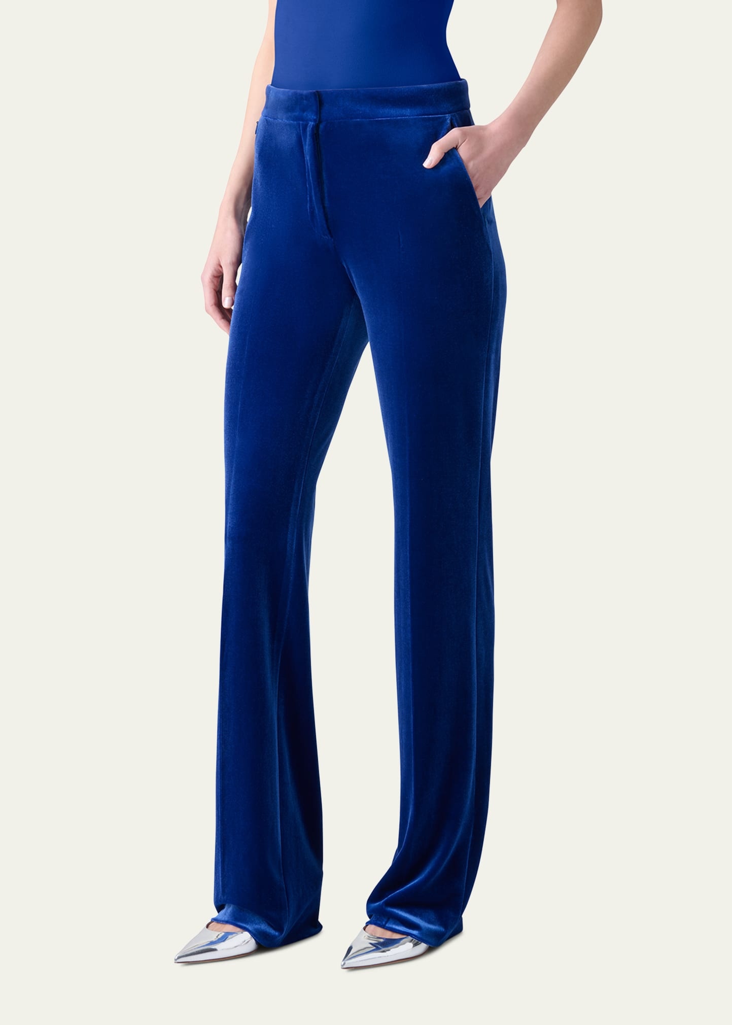 Carl Stretch Velvet Straight Leg Pants - 4