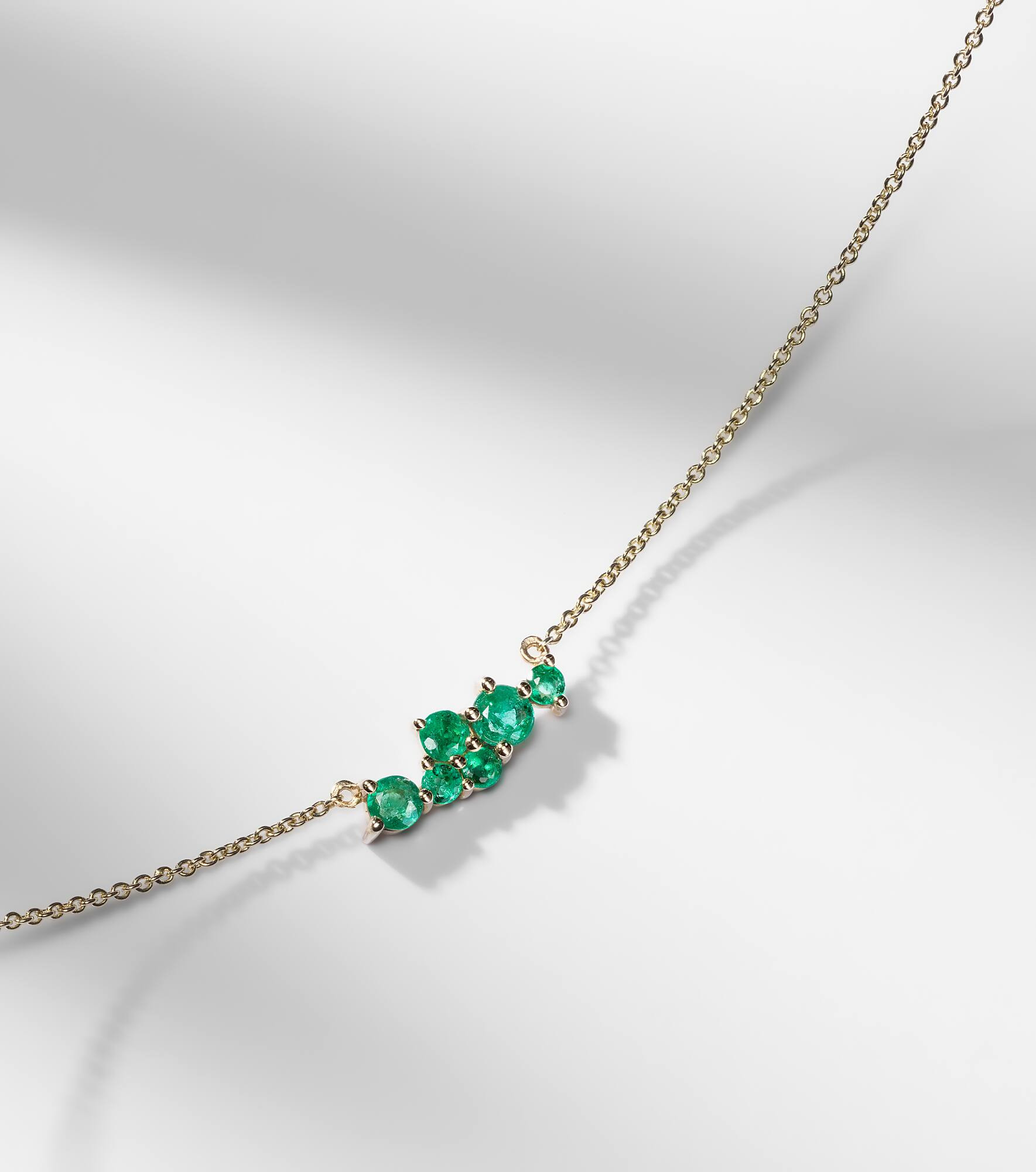 Cocktail Bar 14kt gold necklace with emeralds and diamonds - 5