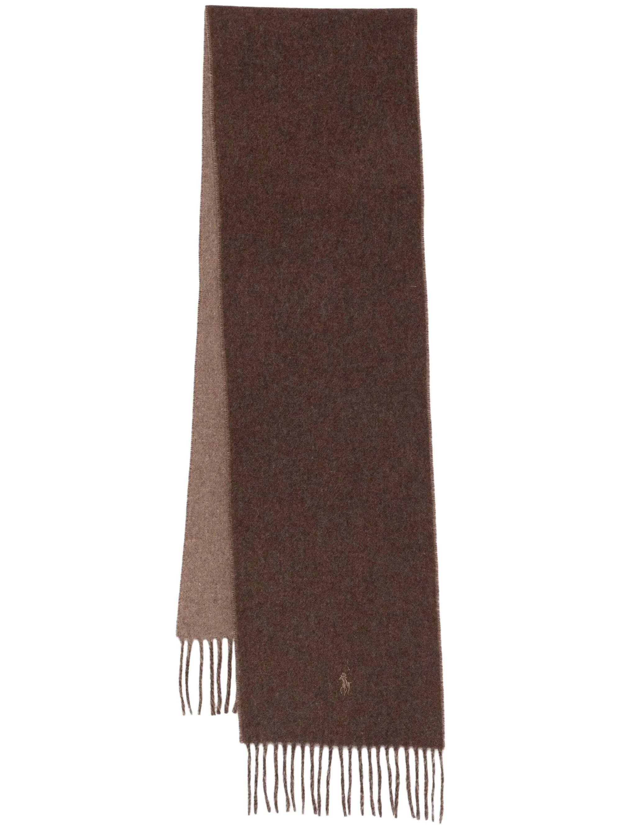 Fringed logo-embroidered scarf - 1