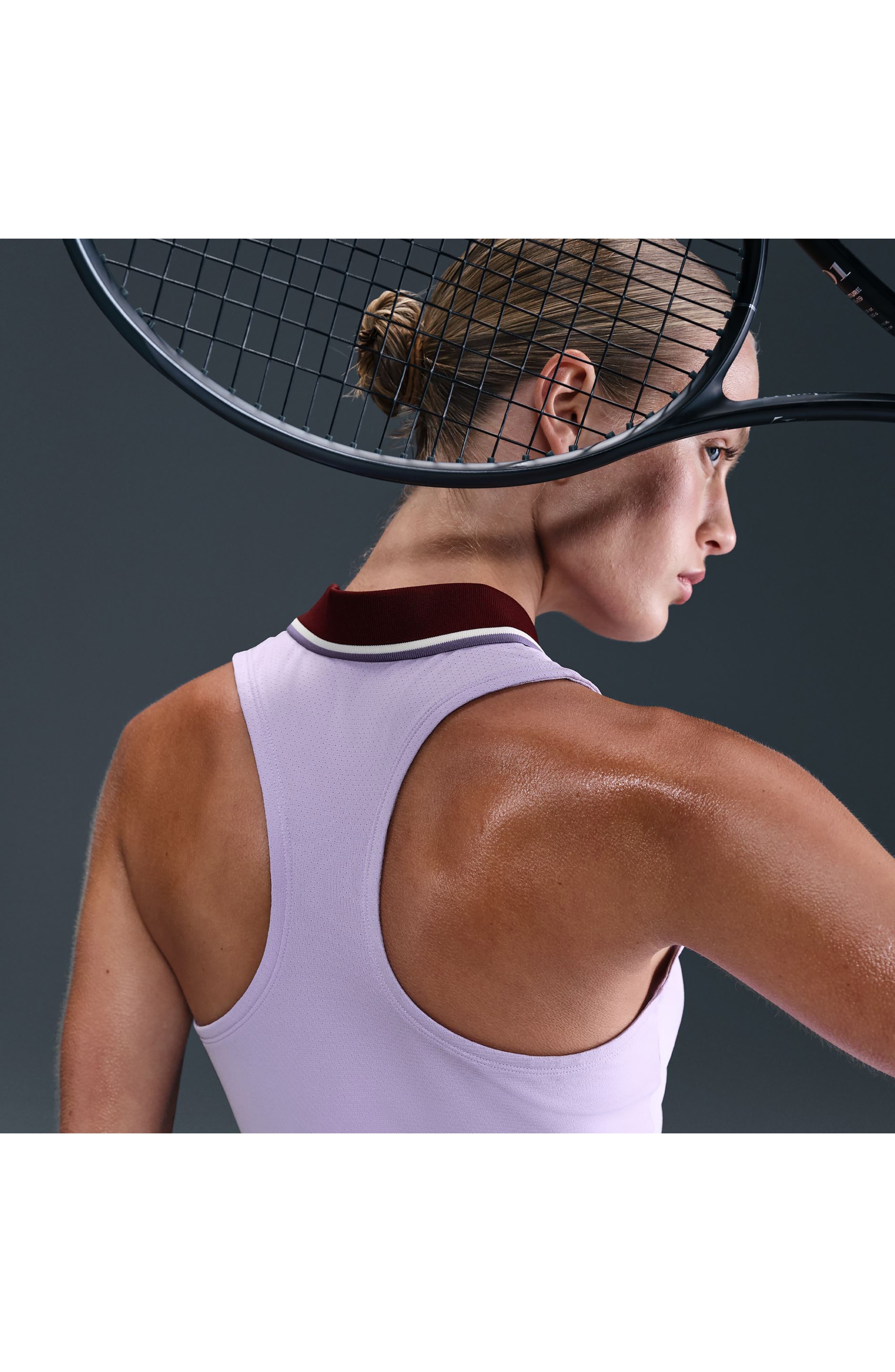 Nike Dri-FIT Court Slam Racerback Tank in Hydrangeas/Dark Team Red at Nordstrom - 5