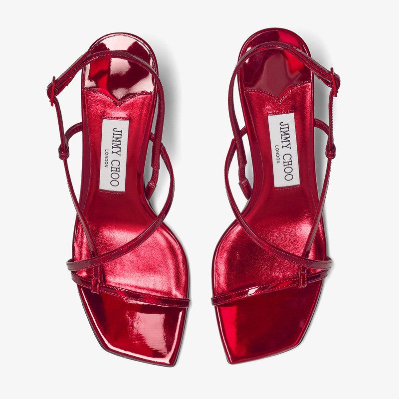 Etana 80 Ruby Red Leather Sandals 5