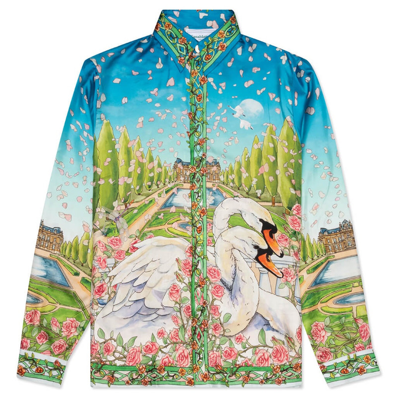 L'amour En Fleur Long-sleeve Silk Shirt Multicolor 1