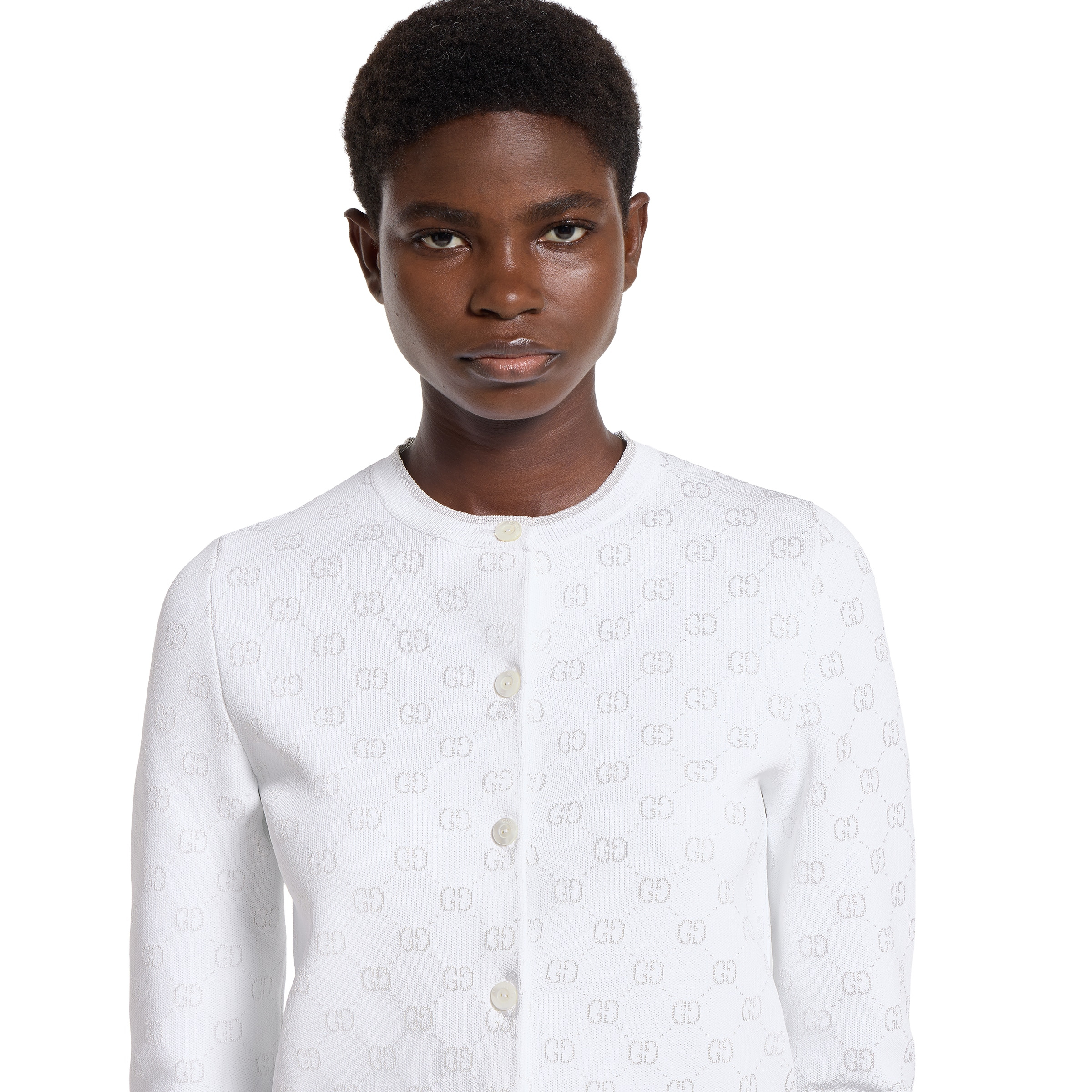 Stretch GG viscose jacquard cardigan - 5