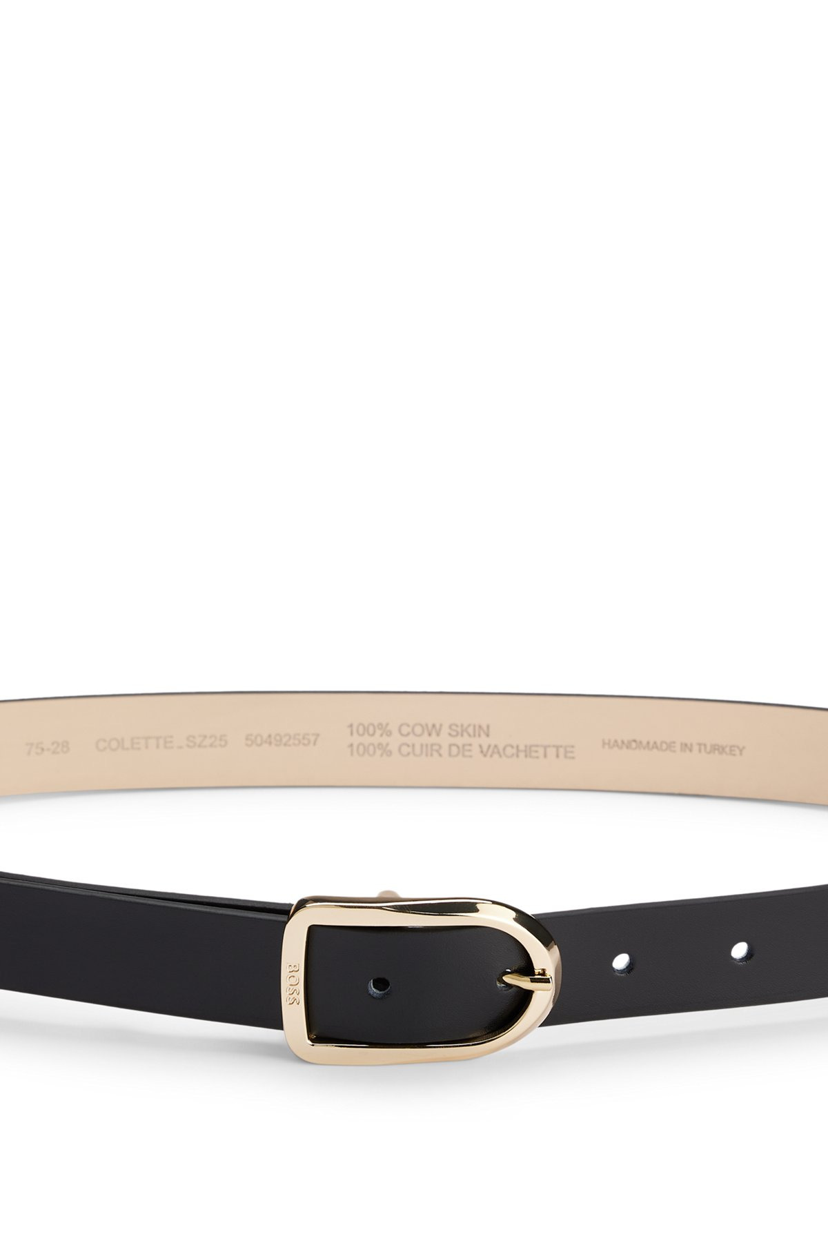 SMOOTH-LEATHER BELT WITH LOGO-ENGRAVED BUCKLE - 4