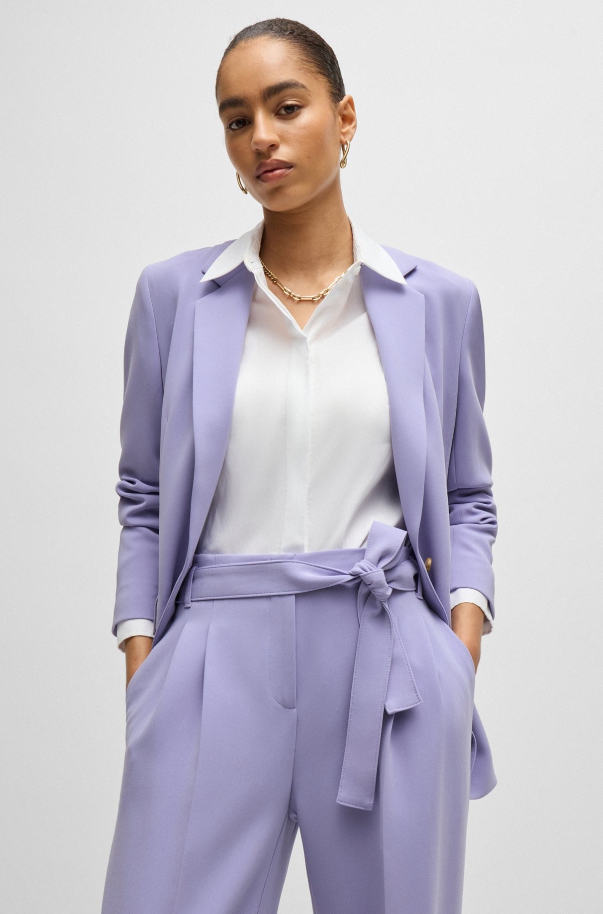 RELAXED-FIT TROUSERS IN CREASE-RESISTANT JAPANESE CREPE - 5