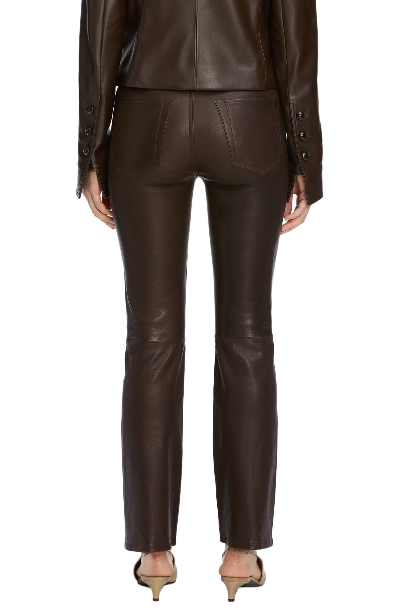 FRAME The Leather Reboot Crop Pants in Truffle at Nordstrom - 2