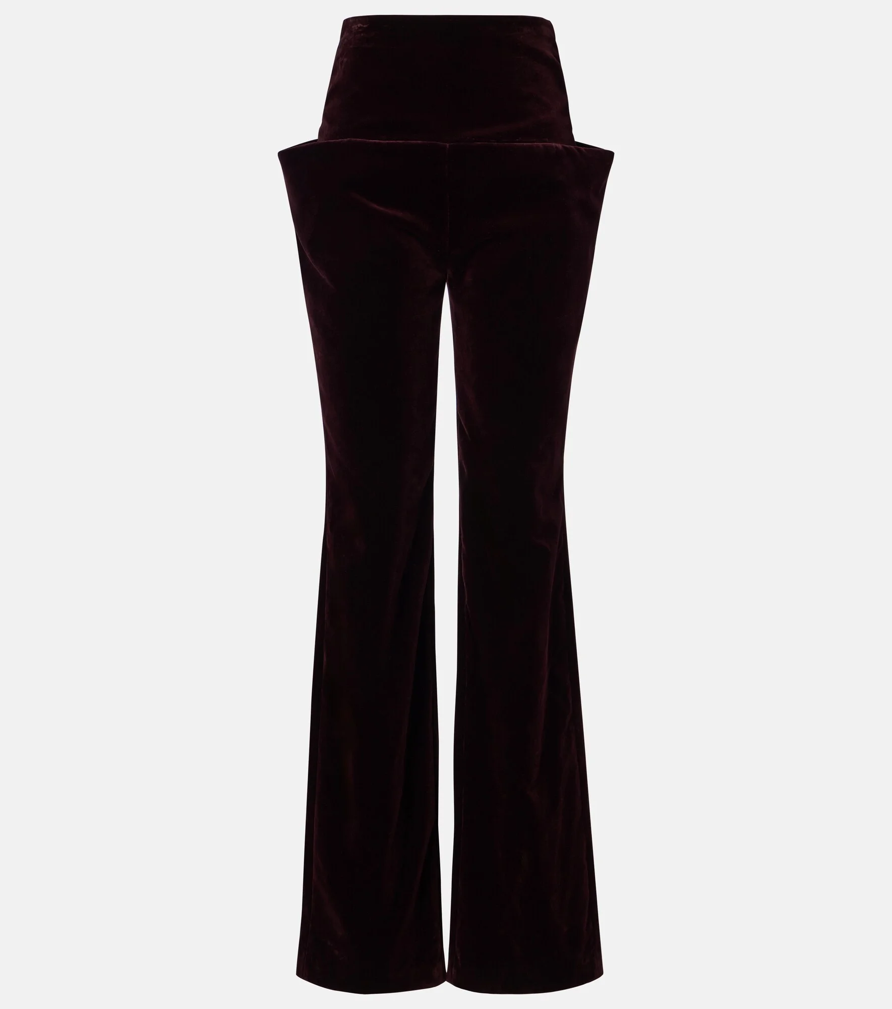 Cotton velvet straight pants - 1