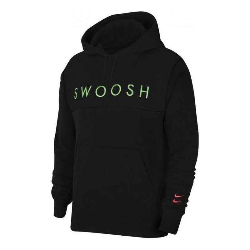 Nike Sportswear Swoosh Logo Hoodie 'Black Green' CZ5569-011 - 1