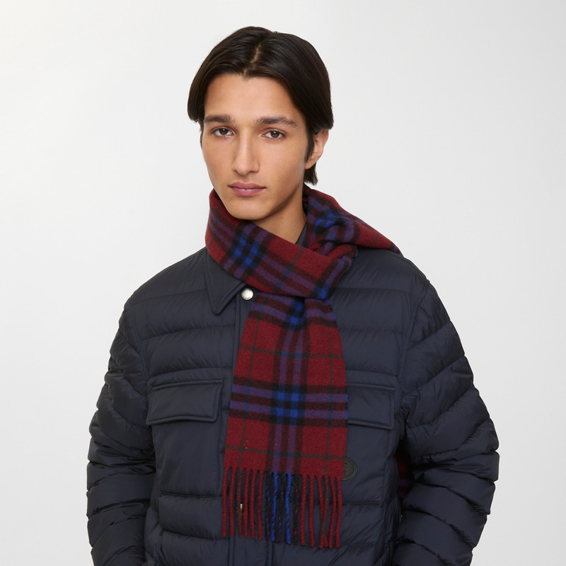 Narrow Check Cashmere Scarf 6