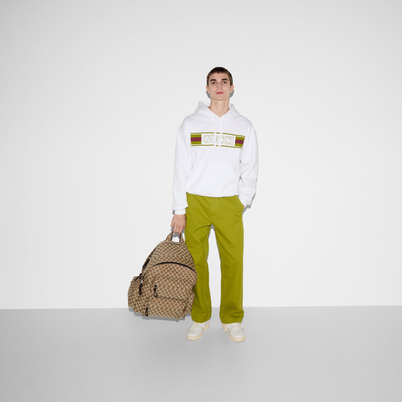 Embroidered cotton hooded sweatshirt 6