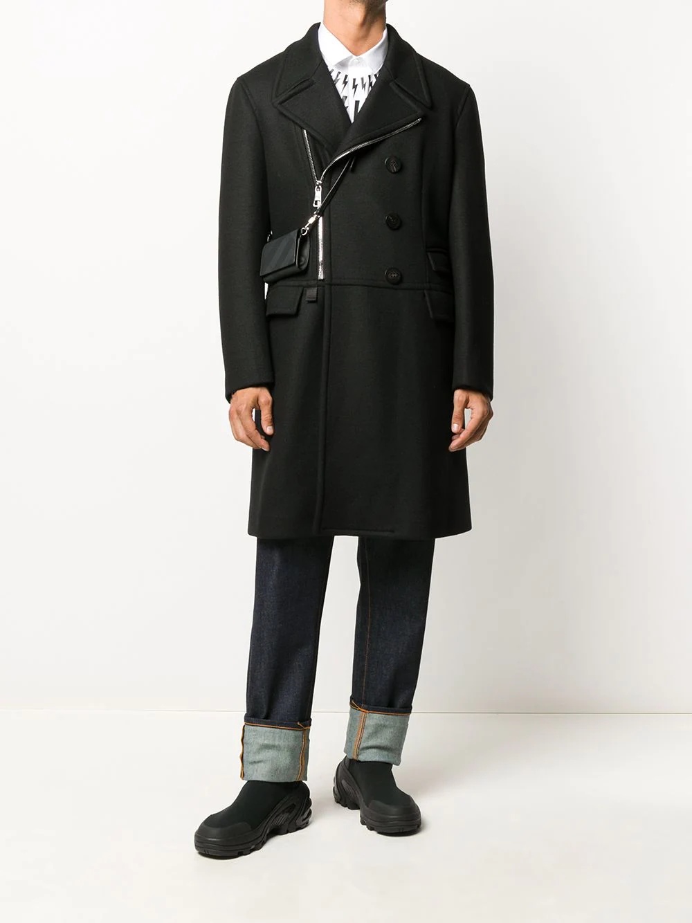 zip-up long-sleeved coat - 2